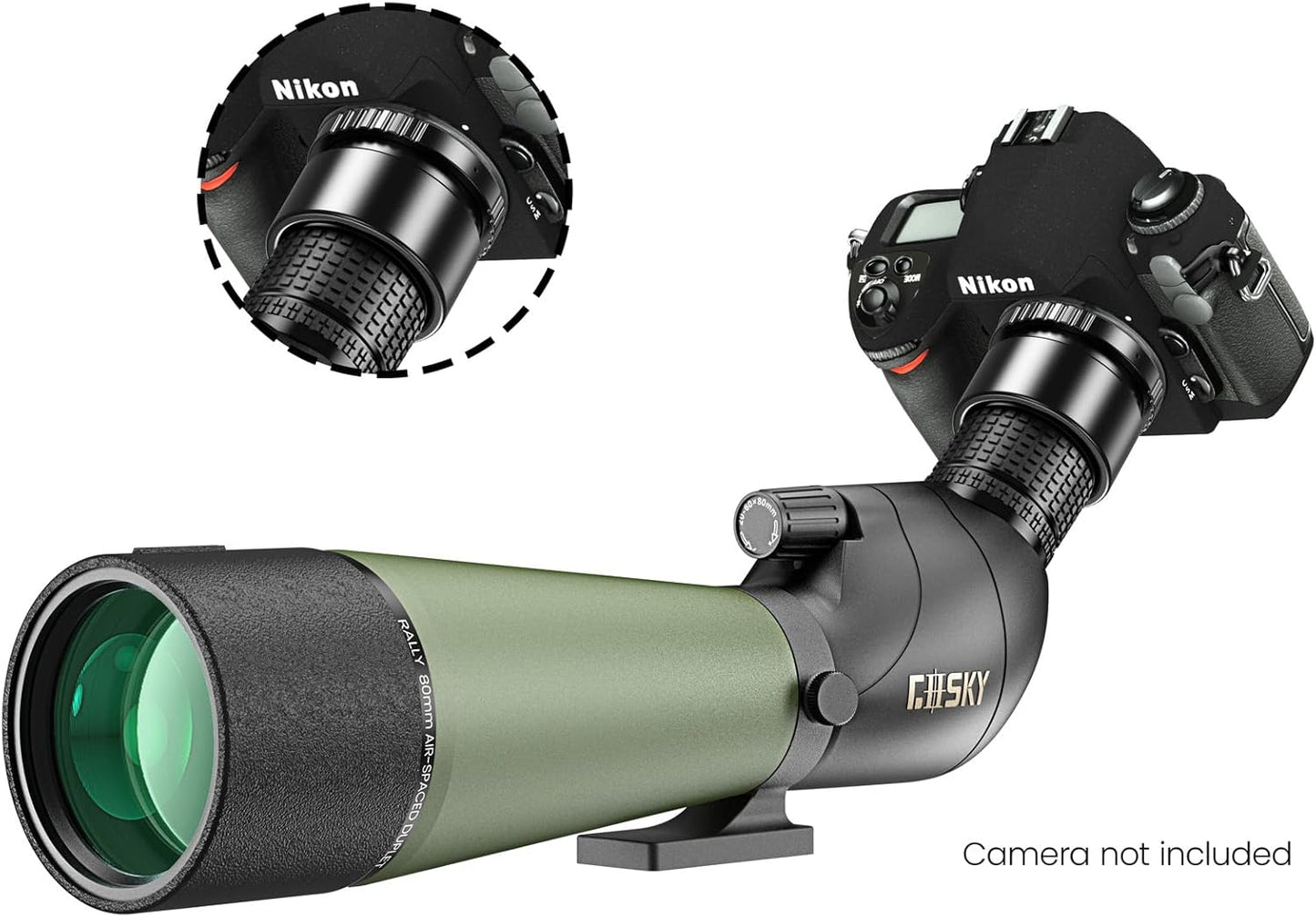 GOSKY 20-60x80 HD Spotting Scope with Tripod, Carrying Bag - BAK4 Angled Scope for Target Shooting Hunting Bird Watching Wildlife Scenery (with Smartphone Adapter+SLR Mount Compatible with Nikon)