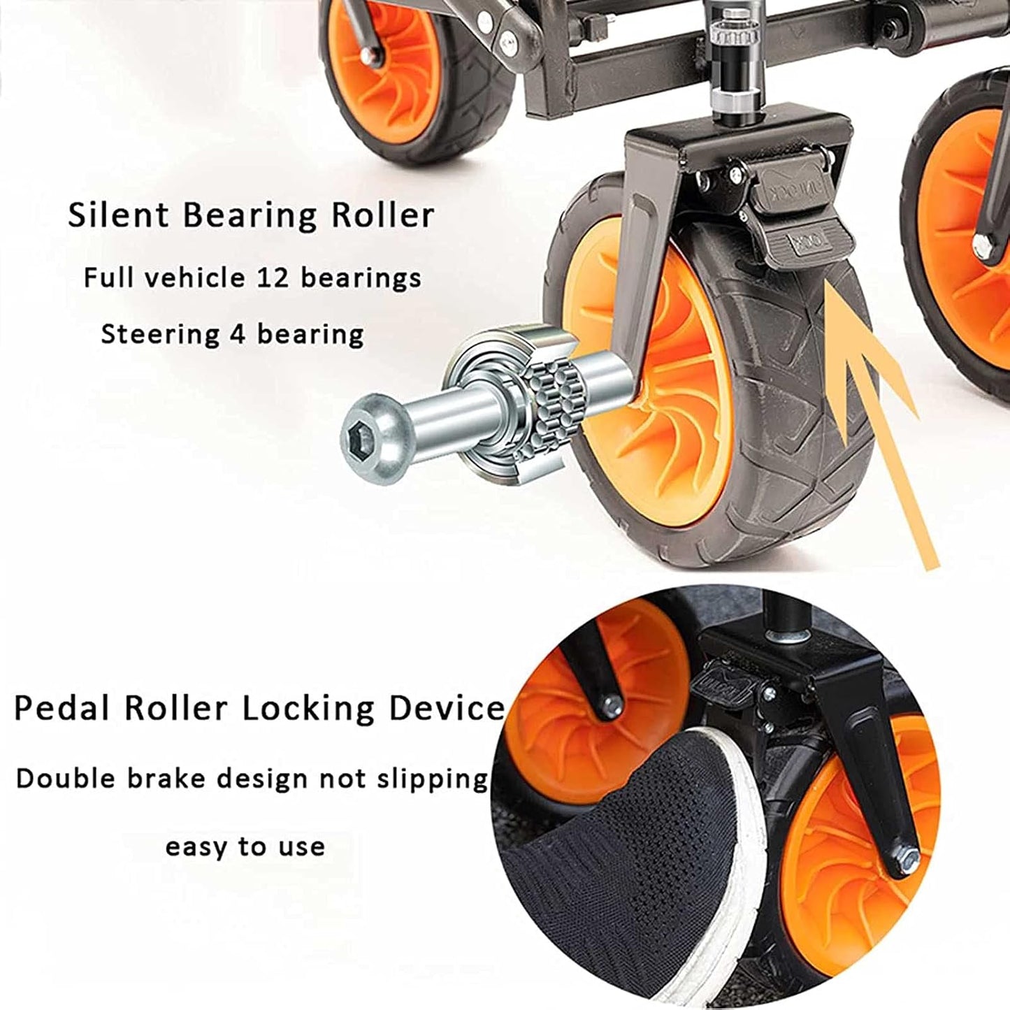 Foldable Wagon Cart All Terrain Outdoor Cart Portable and l Beach Wagons with Big Wheels Suitable for Camping Beach Travel Gardening
