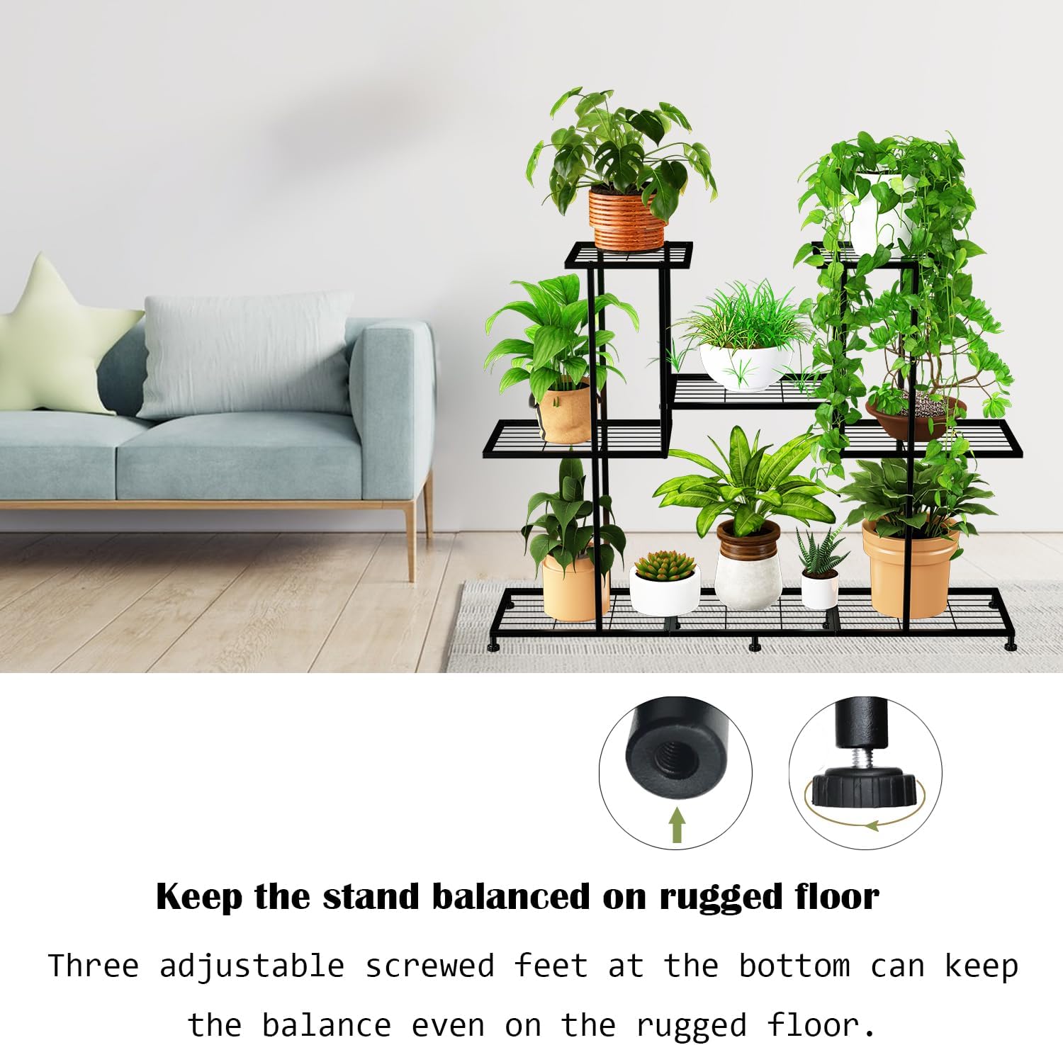 Twhep Metal Plant Stand, 5 Tiers Multifunctional Plant Stands for Indo