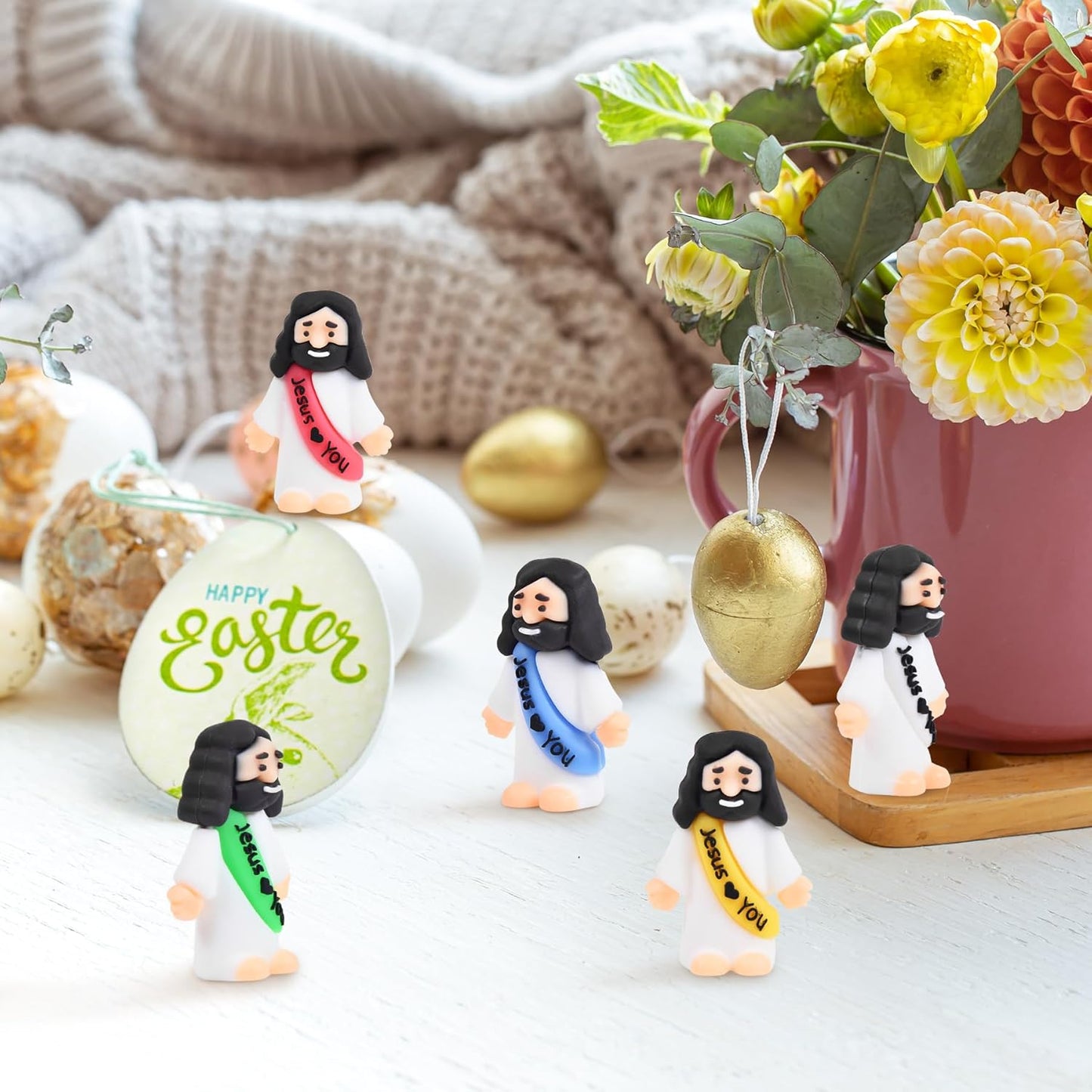 100 PCS Little Jesus Figures, Mini Jesus Figurines in Bulk, Tiny Pocke