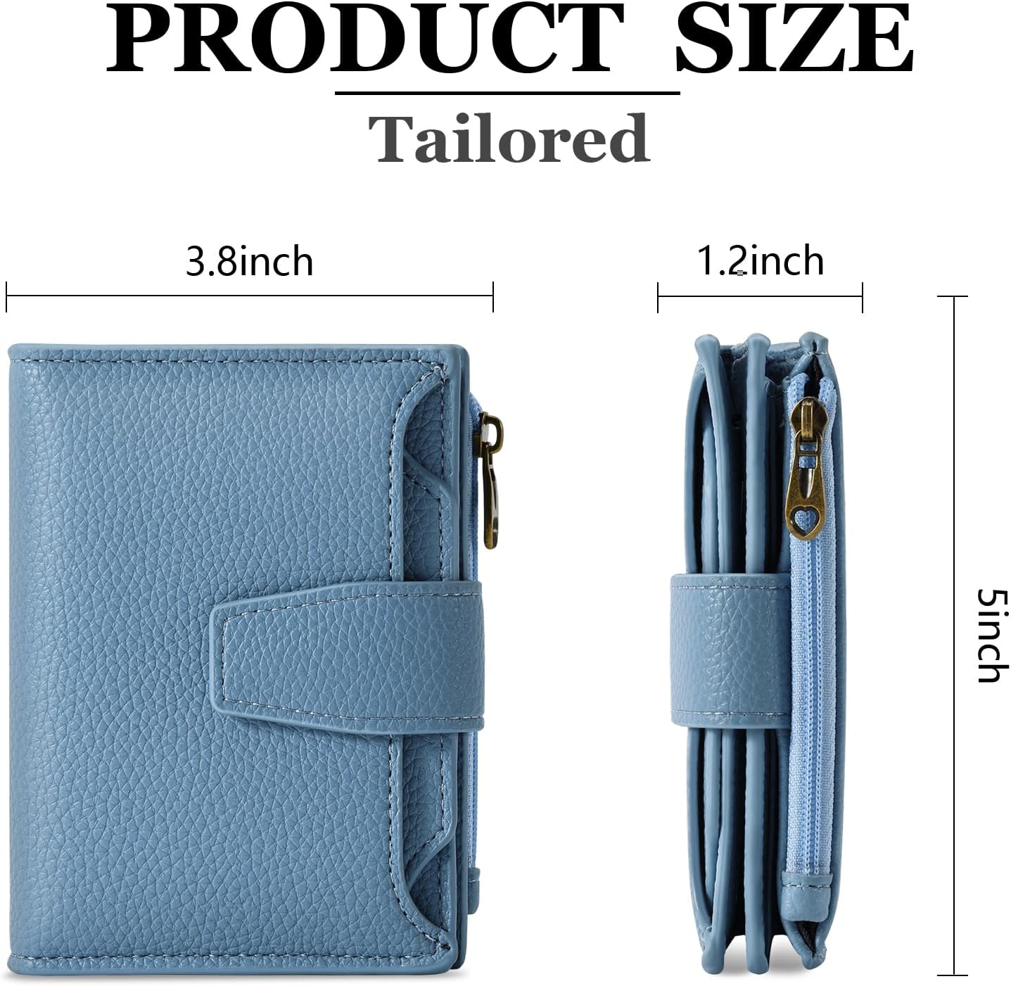 Small Wallet Women RFID Blocking Soft Leather Bifold Compact Card Hold