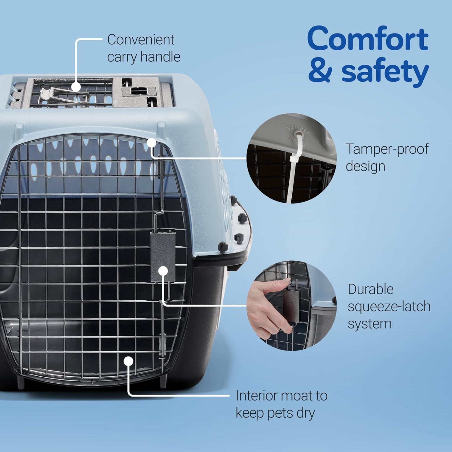 Petmate Dog Crates for Small Dogs & Cat Carriers, Two-Door Plastic Pet
