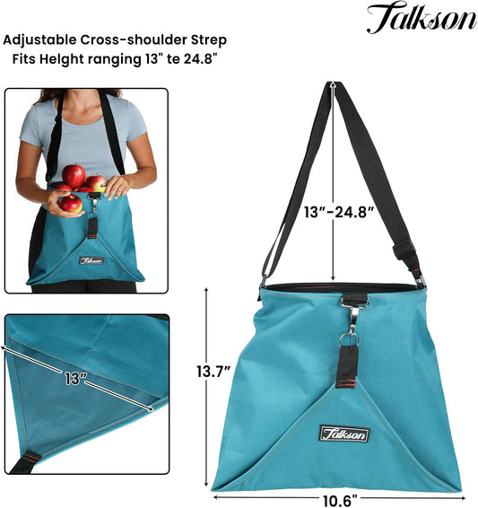 Large Fruit Picking Bag, Waterproof 600d Fruit Storage Harvest Garden Apron Pouch for Outdoor Orchard, Farm, Garden, Vegetable, Fruits