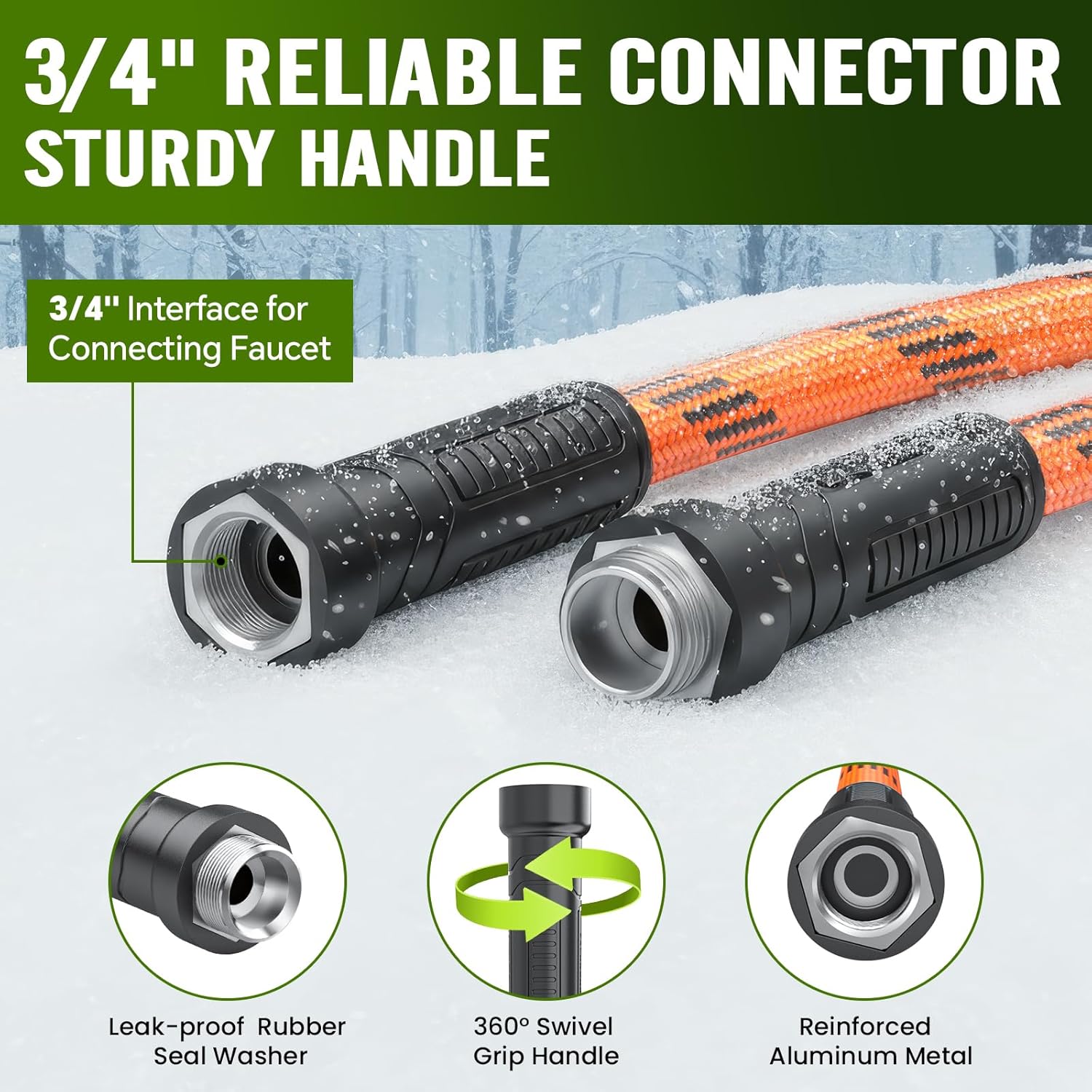 Garden Hose 50 ft, Water Hose Heavy Duty, Flexible Lightweight Non-Exp