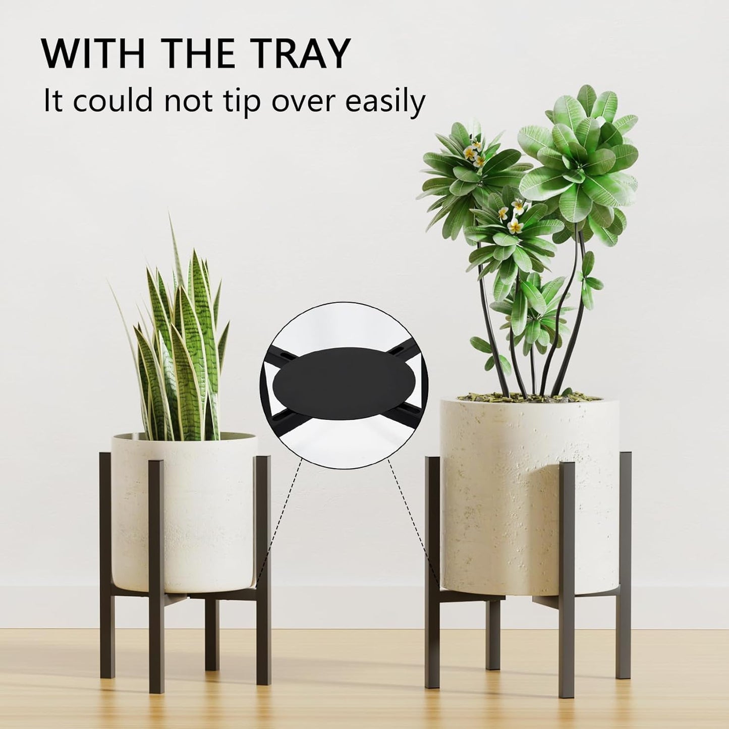 Adjustable Metal Plant Stand Indoor Outdoor - Fits 8 to 12 Inches Pots
