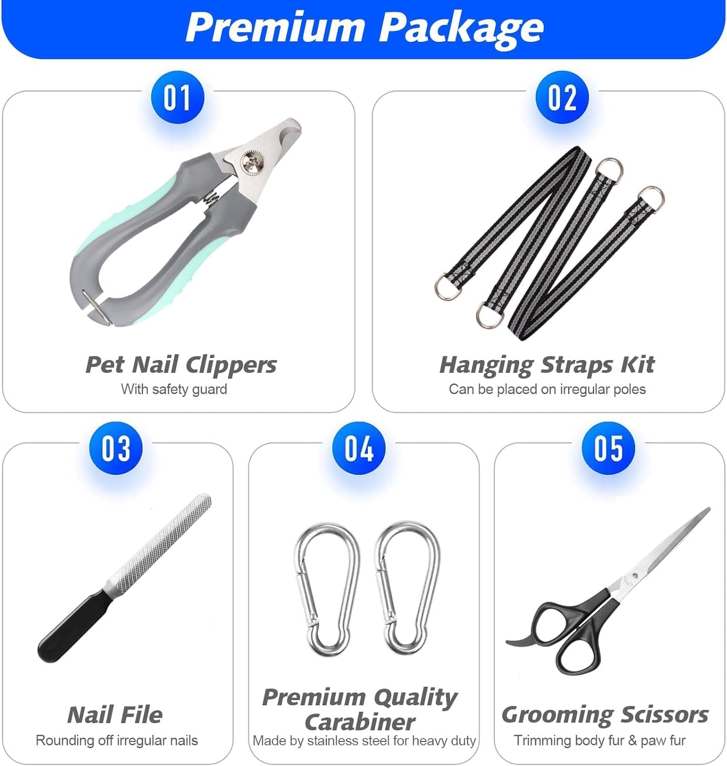 Pet Grooming Hammock with Nail Clippers/Nail Trimmers/Grooming Scissor