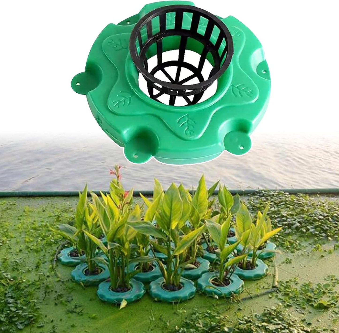Aquarium Water Plants Floating Planter Basket Outdoor Plant Island for