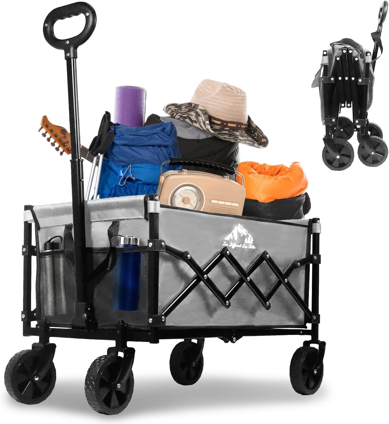 Collapsible Wagon 352LBS Capacity, Foldable Large Wagons Carts, Heavy 