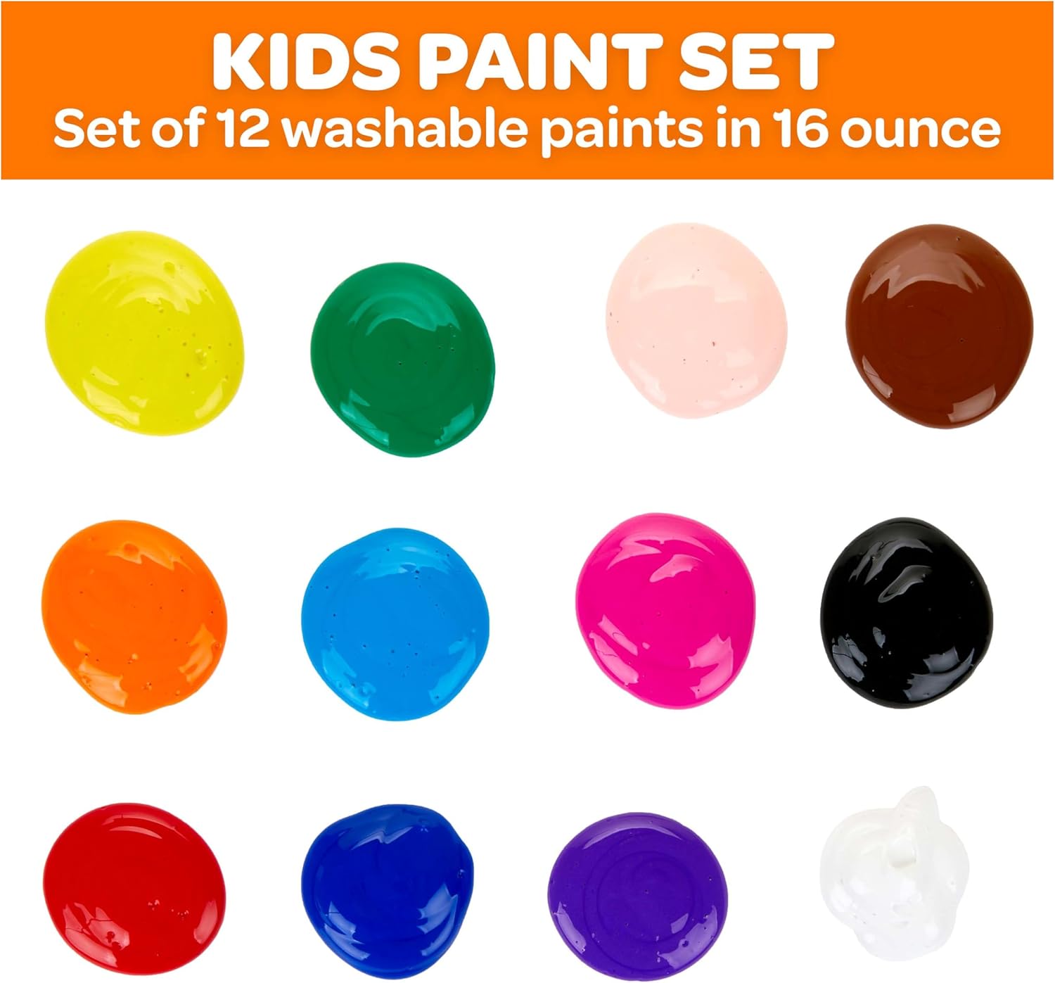 Crayola Washable Paint (12ct), Bulk Paint Set for Kids' Art Projects, 