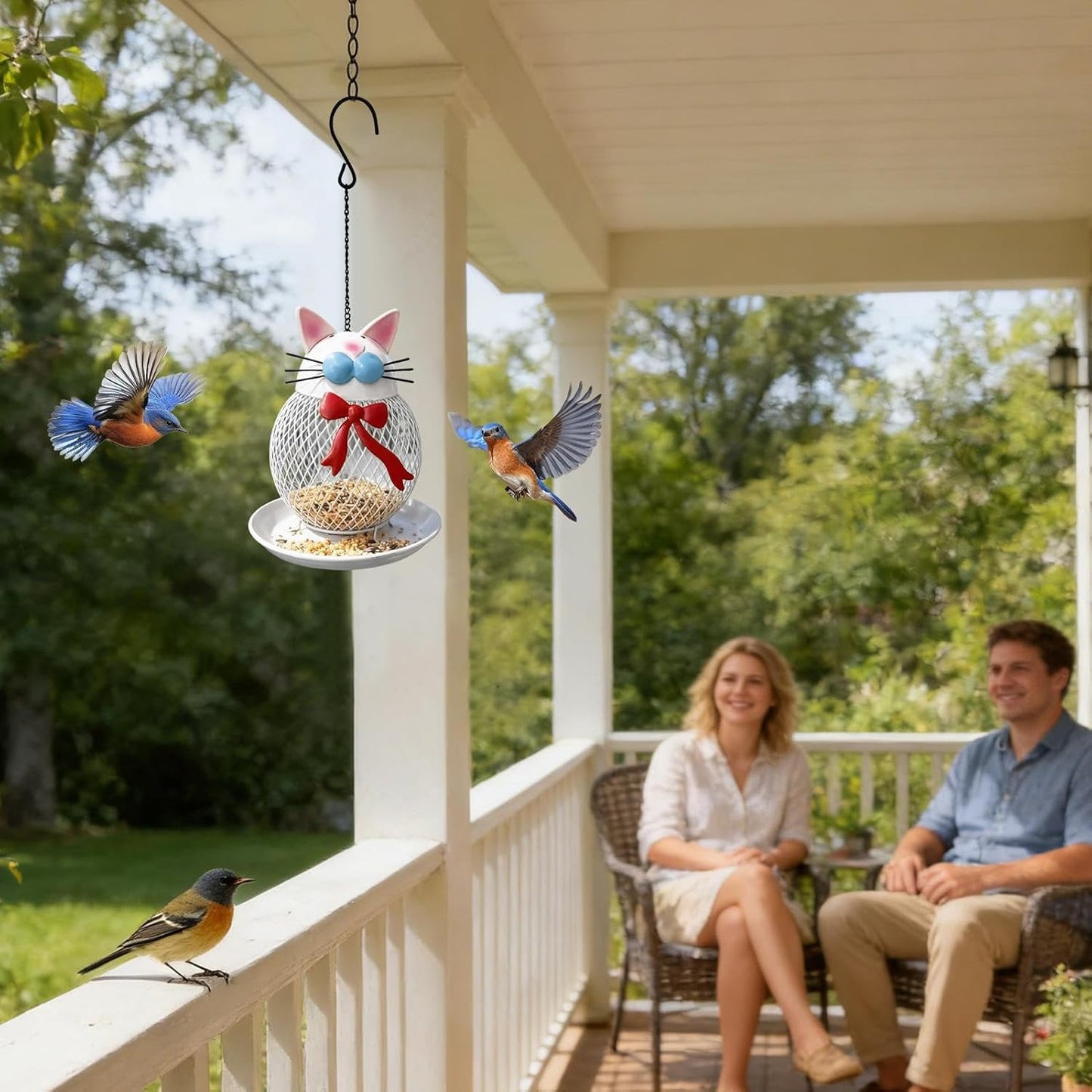 Wild Bird Feeders,Squirrel Proof Cat Shape Feeding Station,Garden Bird Feeder | for Finch Garden Backyard Balcony Porch Patio Yard Outside