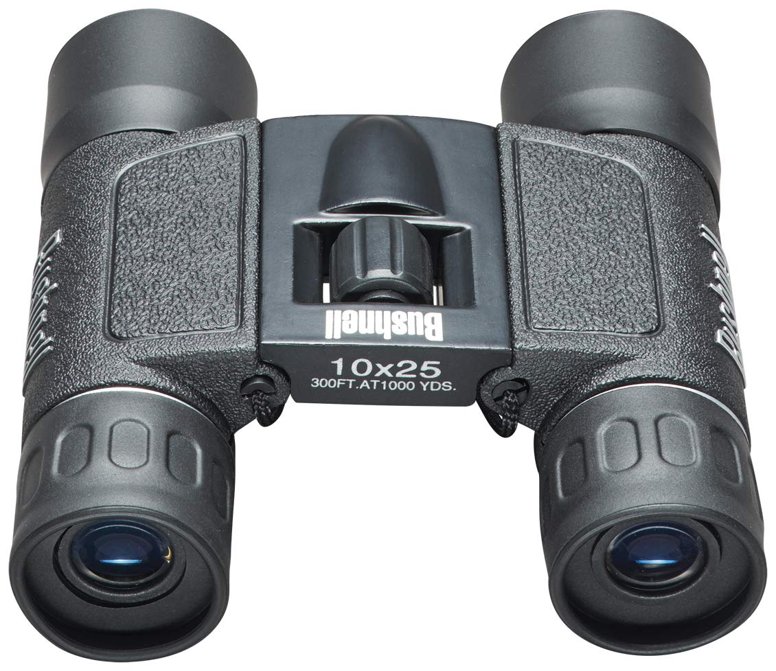 Bushnell 132516 Powerview 10x25 Compact Folding Roof Prism Binocular (Black)