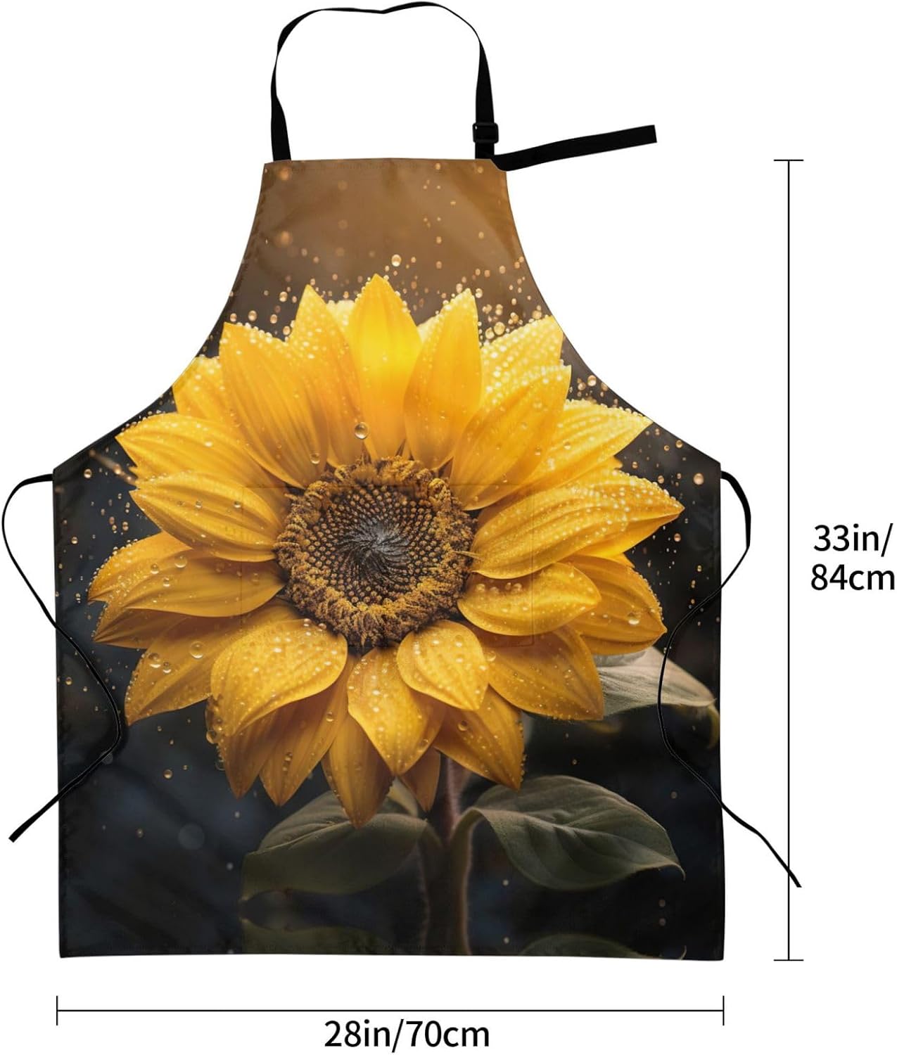 Beautiful sunflower 4 print Waterproof chef's apron with pocket apron for kitchen cooking baking barbecue and gardening