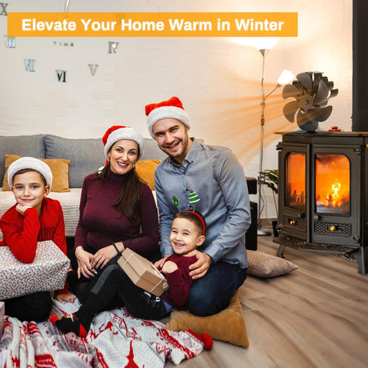 Wood Stove Fan Heat Powered Fireplace Fan Non Electric, Thermal Fan fo