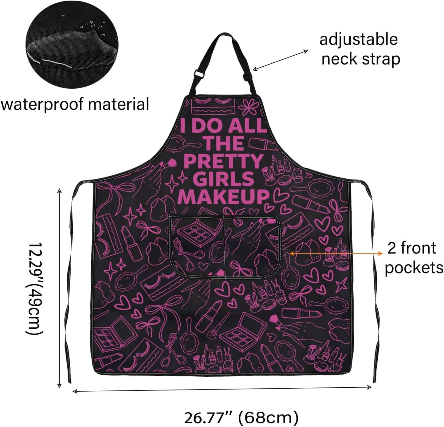 WCGXKO I Do All the Pretty Girls Makeup Kitchen Apron Makeup Artist Gift Esthetician Gift