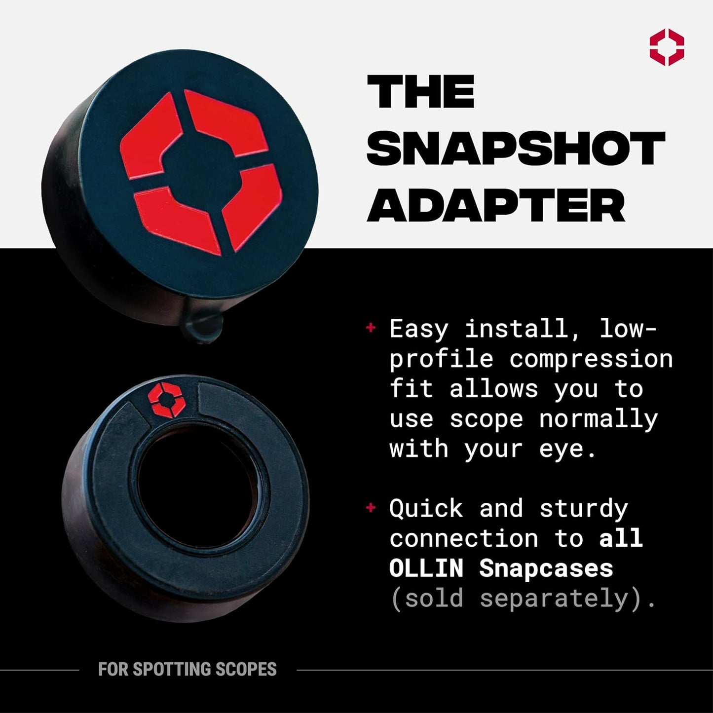 OLLIN Snapshot Spotter Adapter - Magnetic Eye Piece for Spotting Scopes, Attachment for Smartphone Digiscoping, Hunting, Wildlife Photography Compatible with, Nightforce, Meopta, Vortex