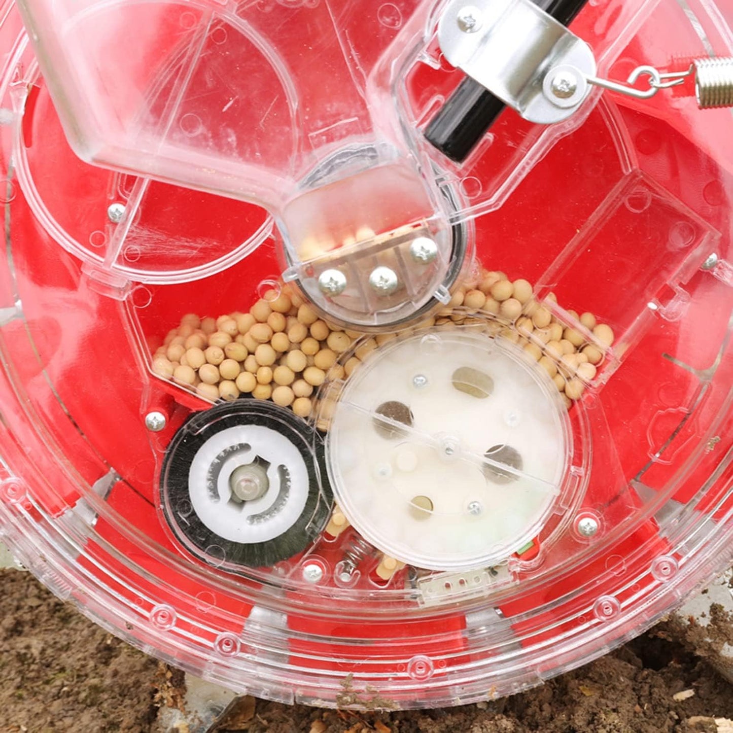 Manual Corn Seed Planter Tool, 10-Hole Garden Push Seeder for Backyard Agriculture, Adjustable Sowing Depth 3.5-7.8cm, Efficient Hand Seed Sower for Easy Planting