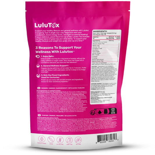 LULUTOX Detox Tea - Herbal Blend with Dandelion, Ginseng, and Ginger -