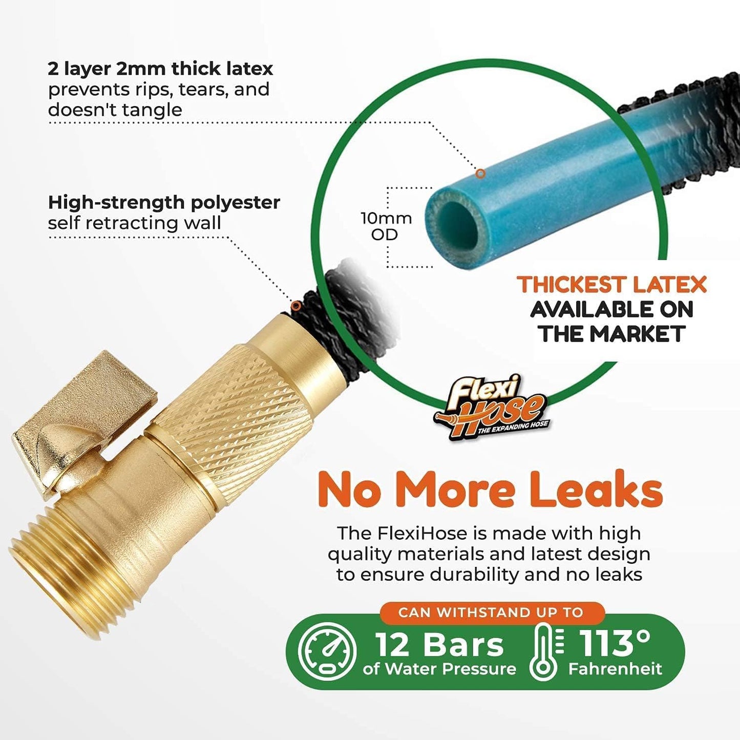 Flexi Hose PLUS with 8 Function Nozzle Expandable Garden Hose, Lightwe