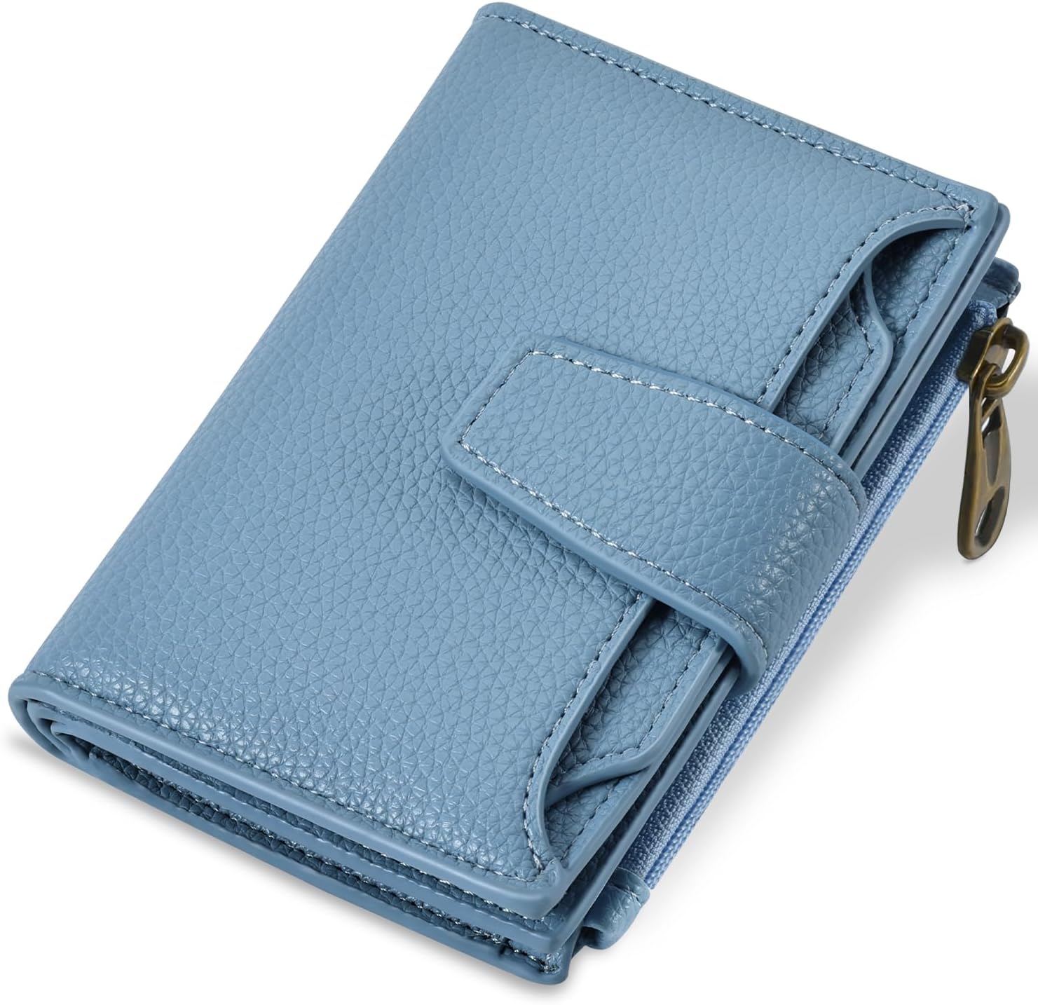Small Wallet Women RFID Blocking Soft Leather Bifold Compact Card Hold