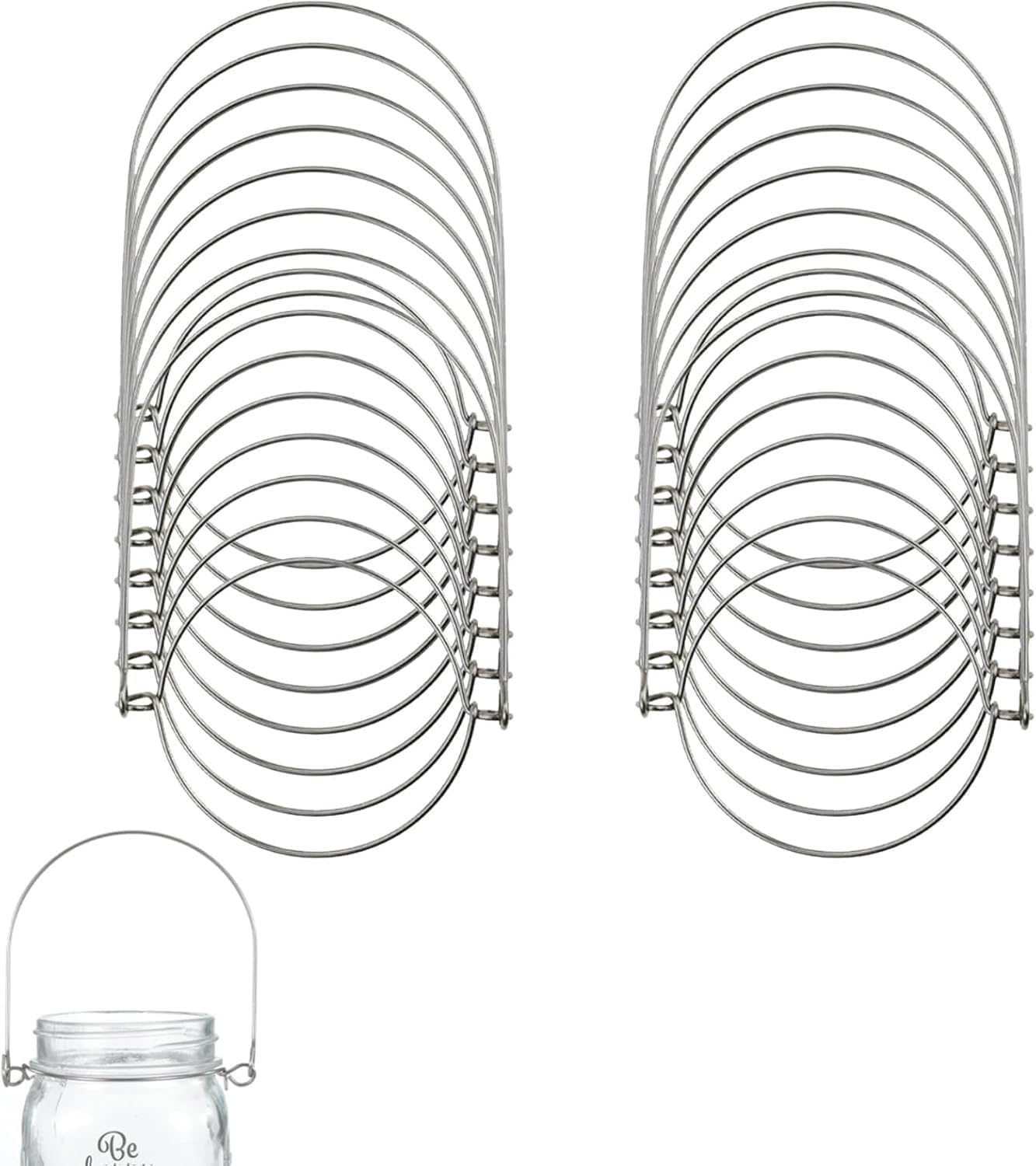 16 Pack Stainless Steel Mason Jar Hangers,Silver Stainless Steel Jars 