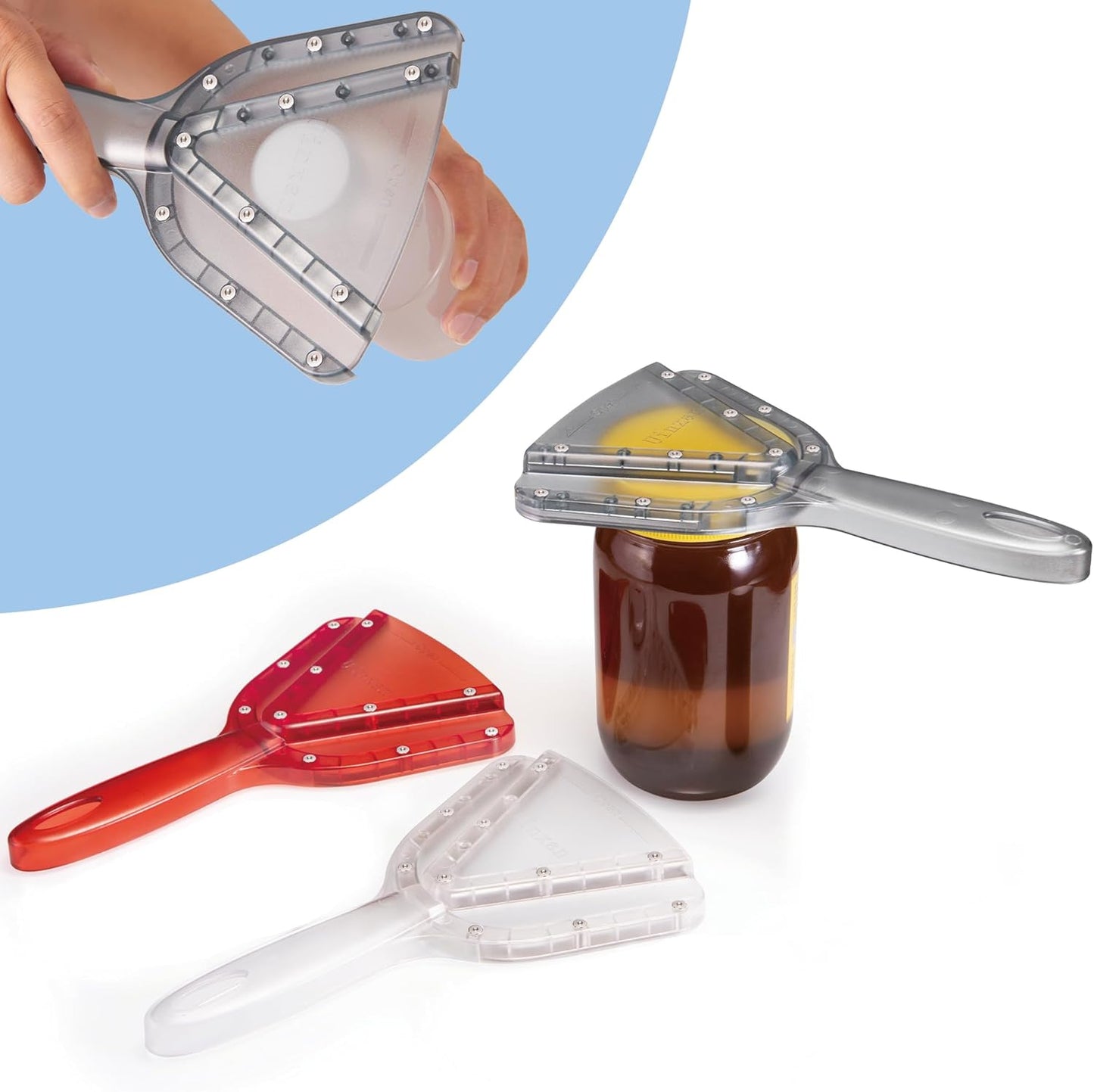 Jar Opener for Weak Hand & Seniors with Arthritis,Easy Twist Off Bottle Caps,Patent | Unique Kitchen Gadgets,Handheld Lid Top Open for Elderly/Women/Men (Blue)