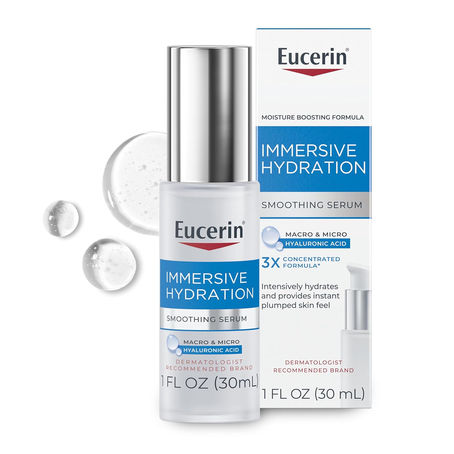 Eucerin Immersive Hydration Smoothing Face Serum, Ultra-Lightweight Hy