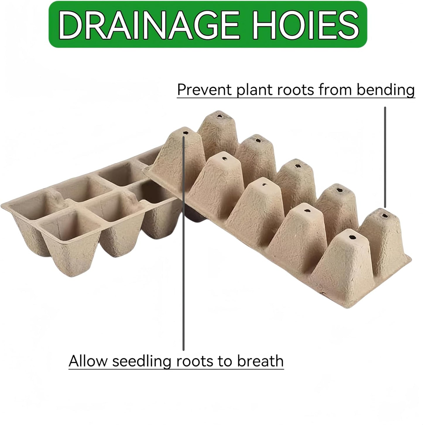 240 Cells Seed Starter Tray 24 Packs Biodegradable Peat Pots Germinati
