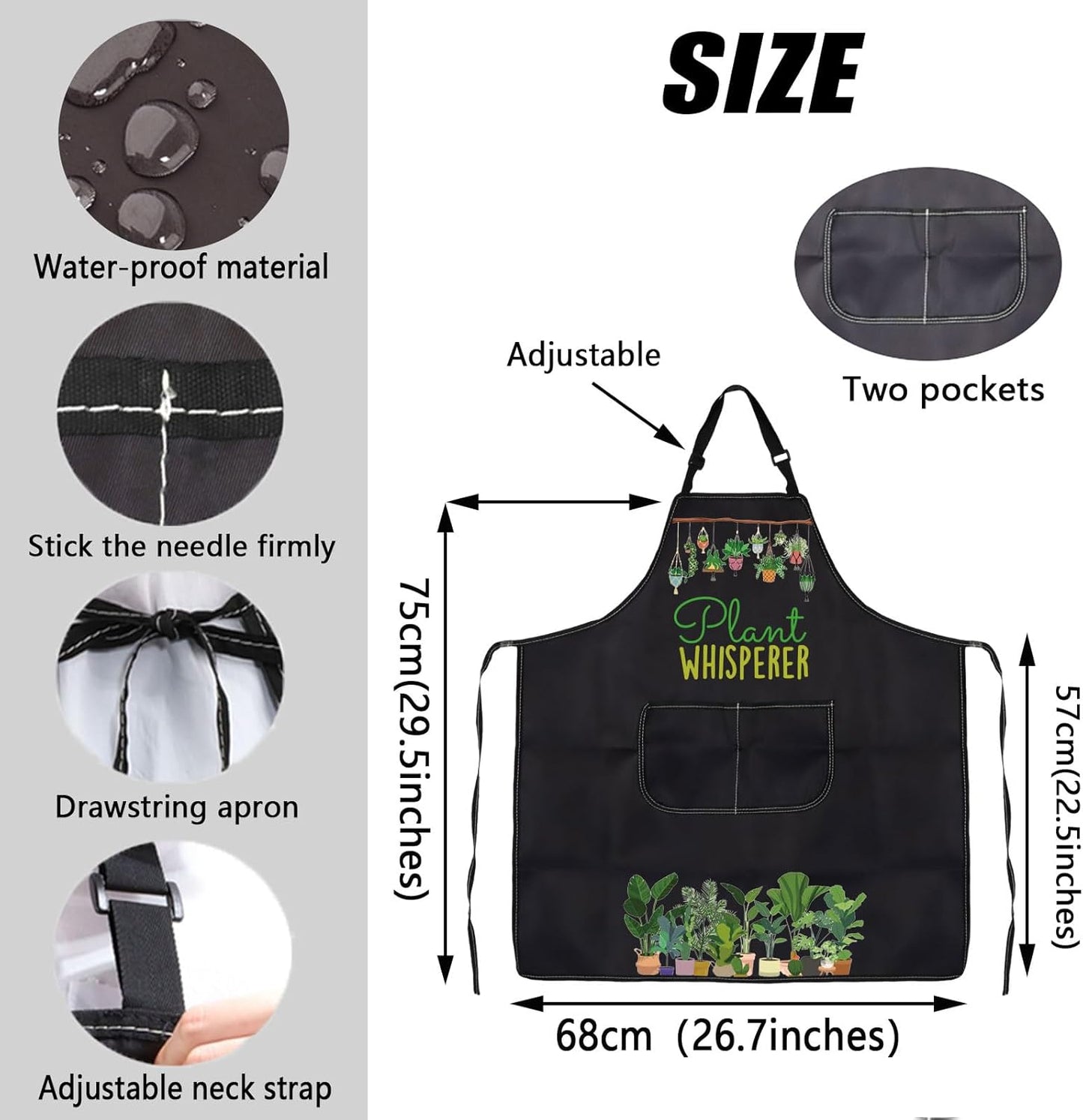 JXGZSO Gardening Apron for Gardener Plant Whisperer Funny Gardening Ap
