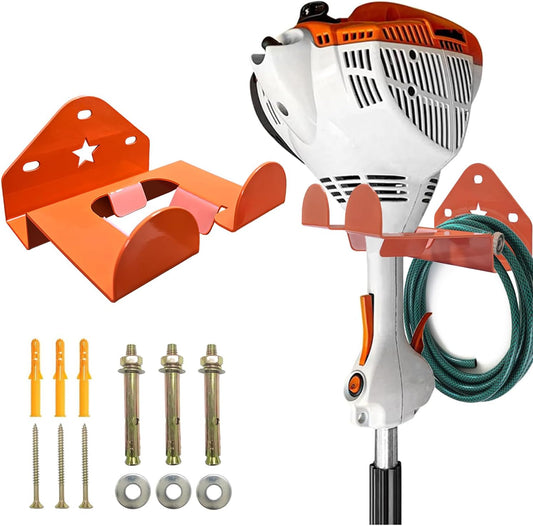 Garage Organizer Weedeater Hanger, Garage Storage Trimmer Rack Shed Organizer Garden Power Tool Hanger for Grass Trimmer, Hedge Trimmer, Garage Wall, Weed Eater, Garden Tools