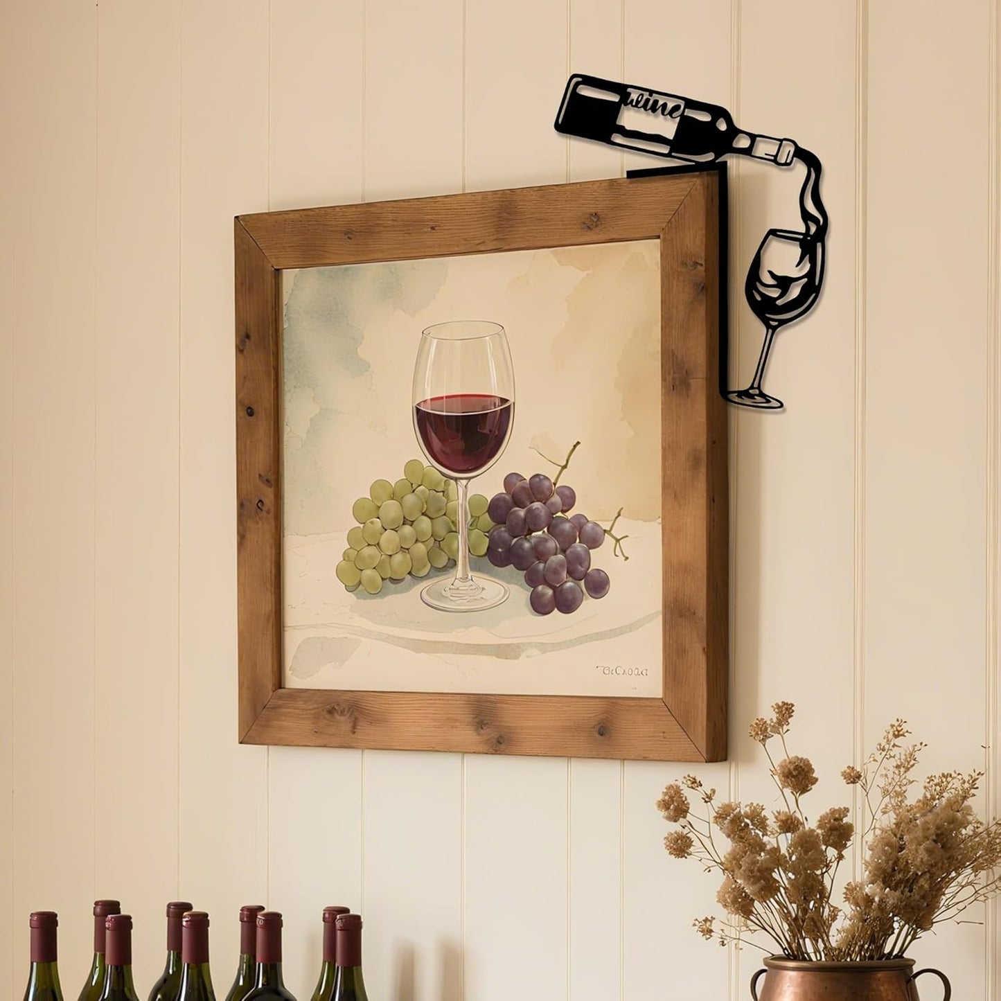 YATEASLU Wine Decor for Kitchen - Rustproof Metal Bar Signs for Home B