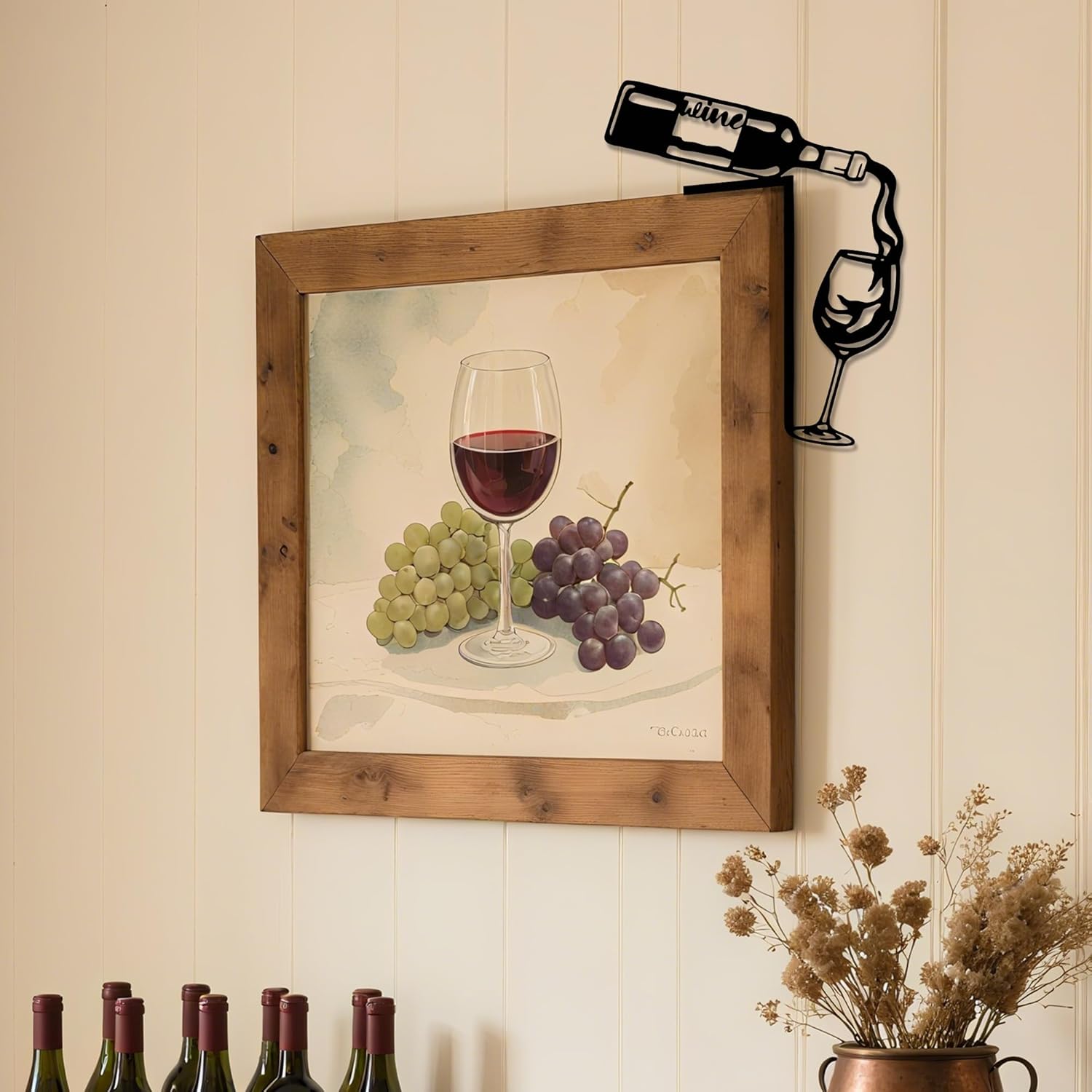 YATEASLU Wine Decor for Kitchen - Rustproof Metal Bar Signs for Home B