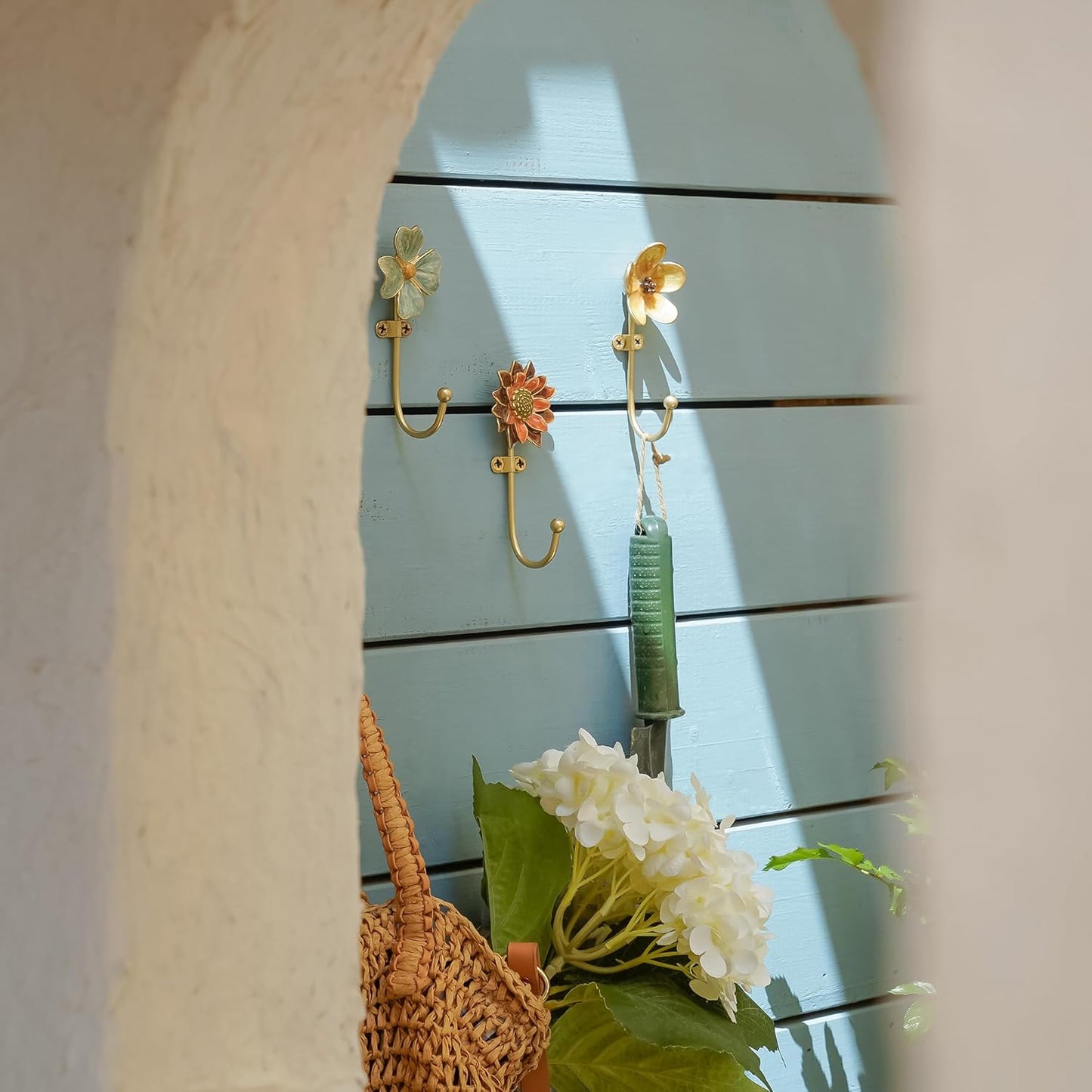 SOFFEE DESIGN Set of 5 Floral Wall Hooks, French Garden Eye-catching E