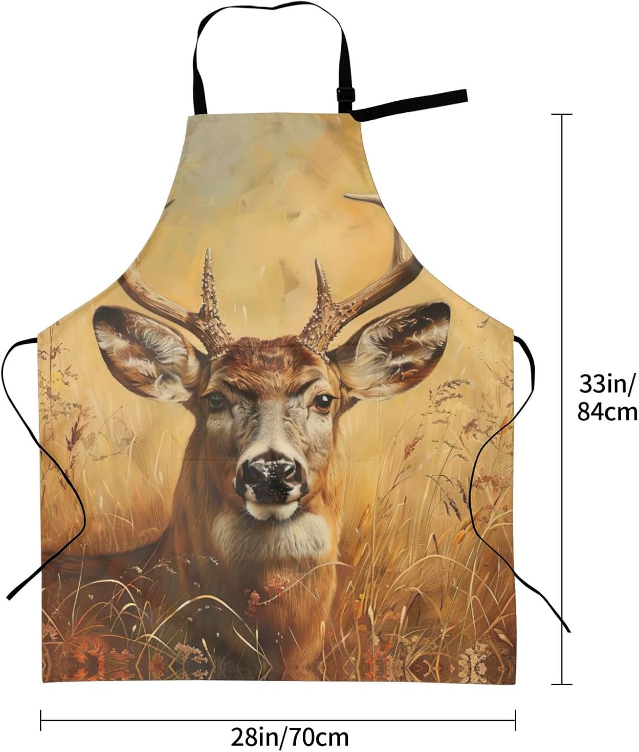 Wild Deer print Waterproof chef's apron with pocket apron for kitchen 