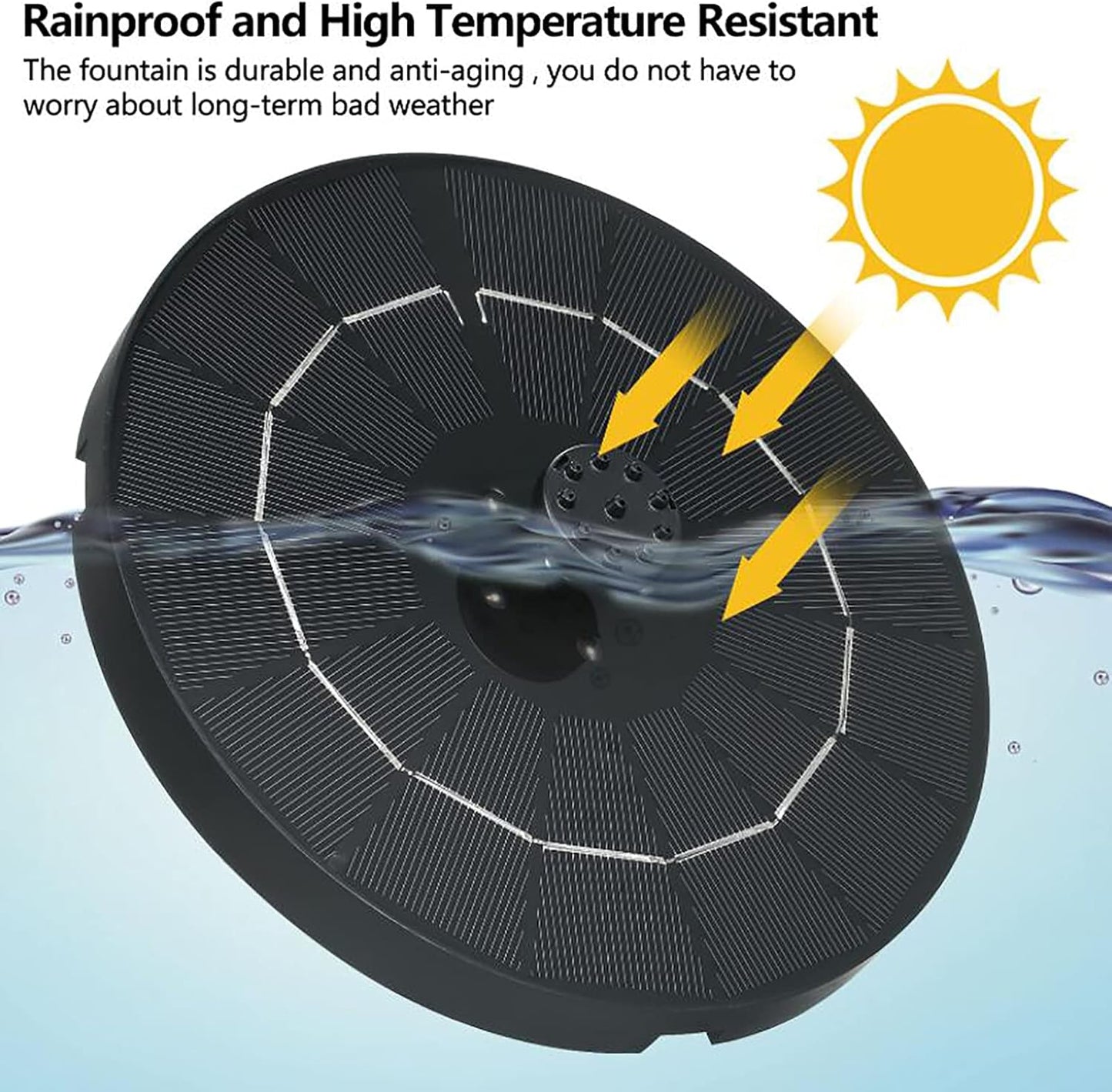 Solar Fountain with LED Lights Bird Bath Solar Water Fountain Floating