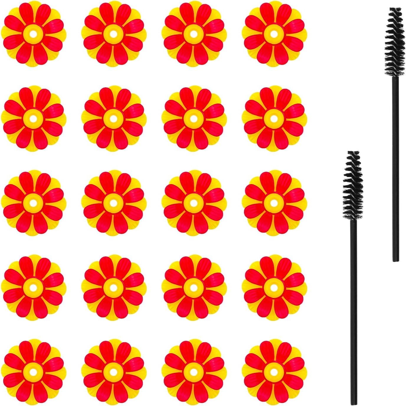 20pc Hummingbird Feeder Flowers & Cleaning Brushes - Hanging Hummingbi
