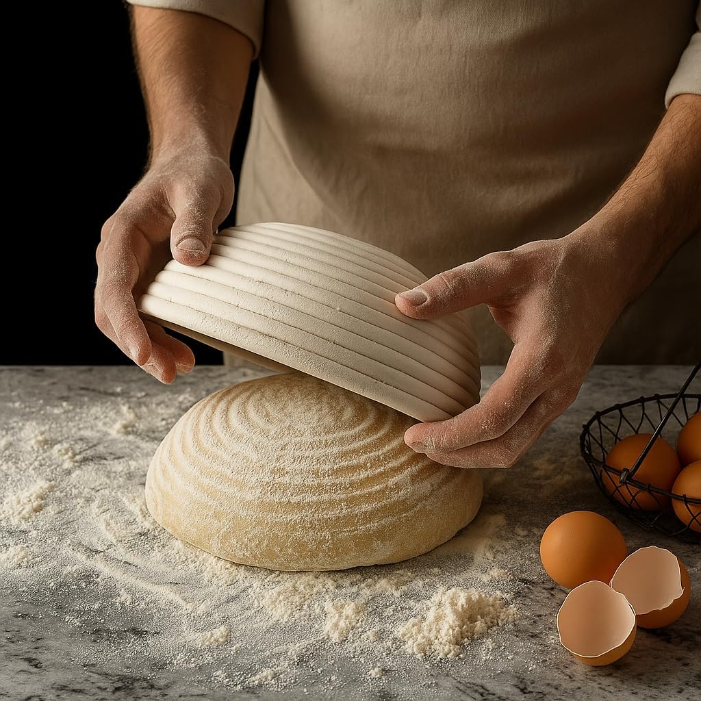 Saint Germain Bakery Premium Round Bread Banneton Basket with Liner - 