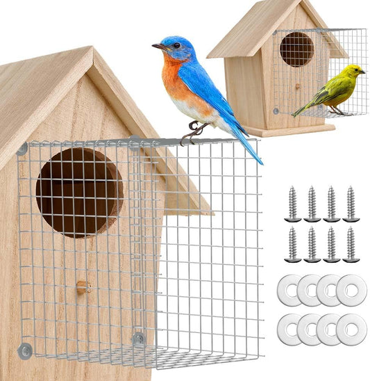 Bluebird House Protector Guards - 2 Pcs Bird House Wire Entrance Guard - Metal Bird House Hole Protector for Eastern Bluebird Houses & Their Bird Babies Safe