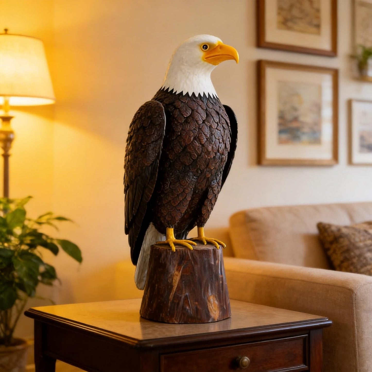 chisheen Bald Eagle Outdoor Metal Yard Art Statue and Sculpture for Garden Lawn Patio Living Room Decoration