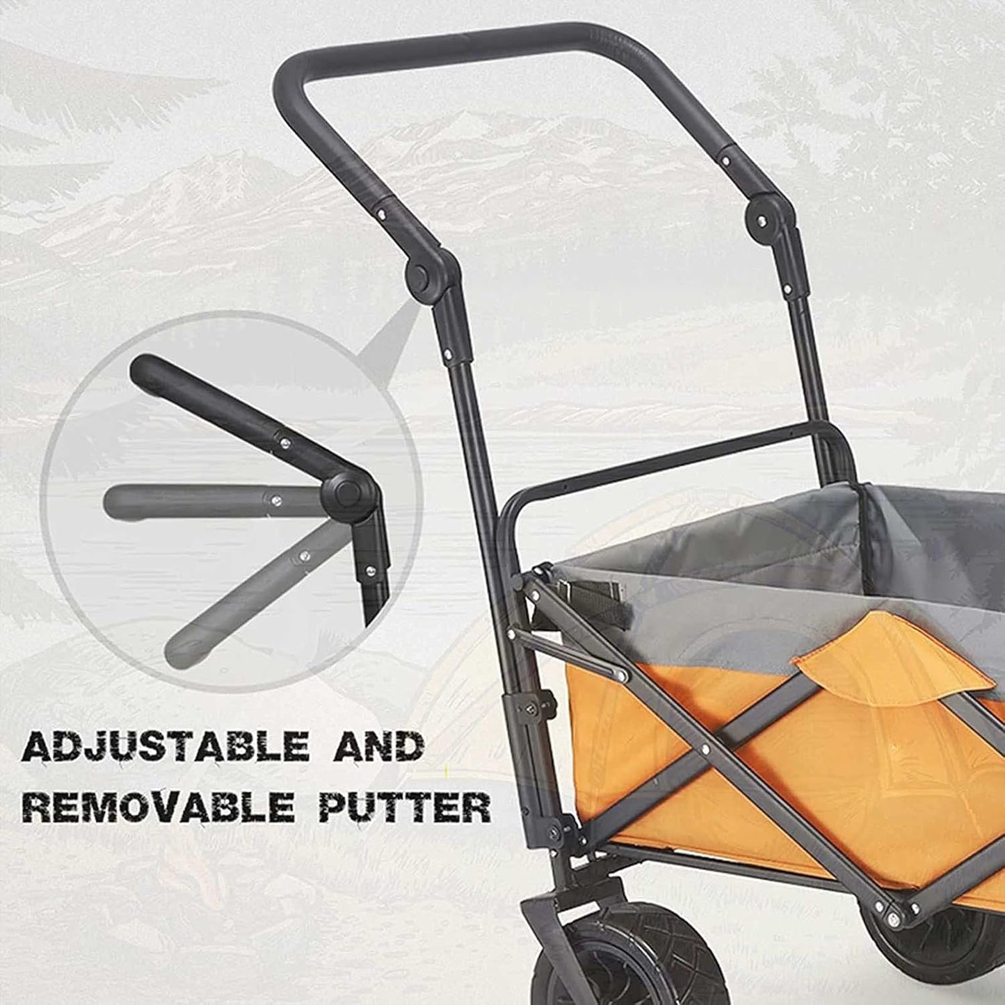 Outdoor Garden l Shopping Cart 100l Large Capacity with All-Terrain Wheels Wagon for Kids Portable Storage Garden Carts and Wagons Bearing 100kg