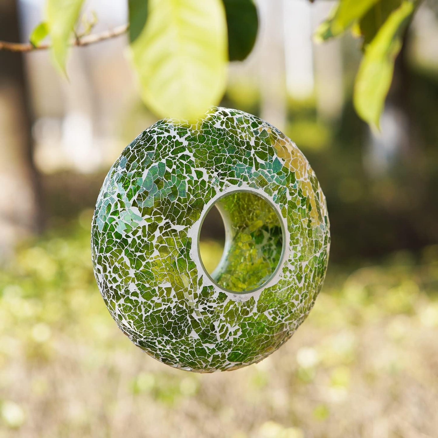 Fly Through Wild Bird Feeder Garden Hanging Bird Feeder Mosaic Circle 