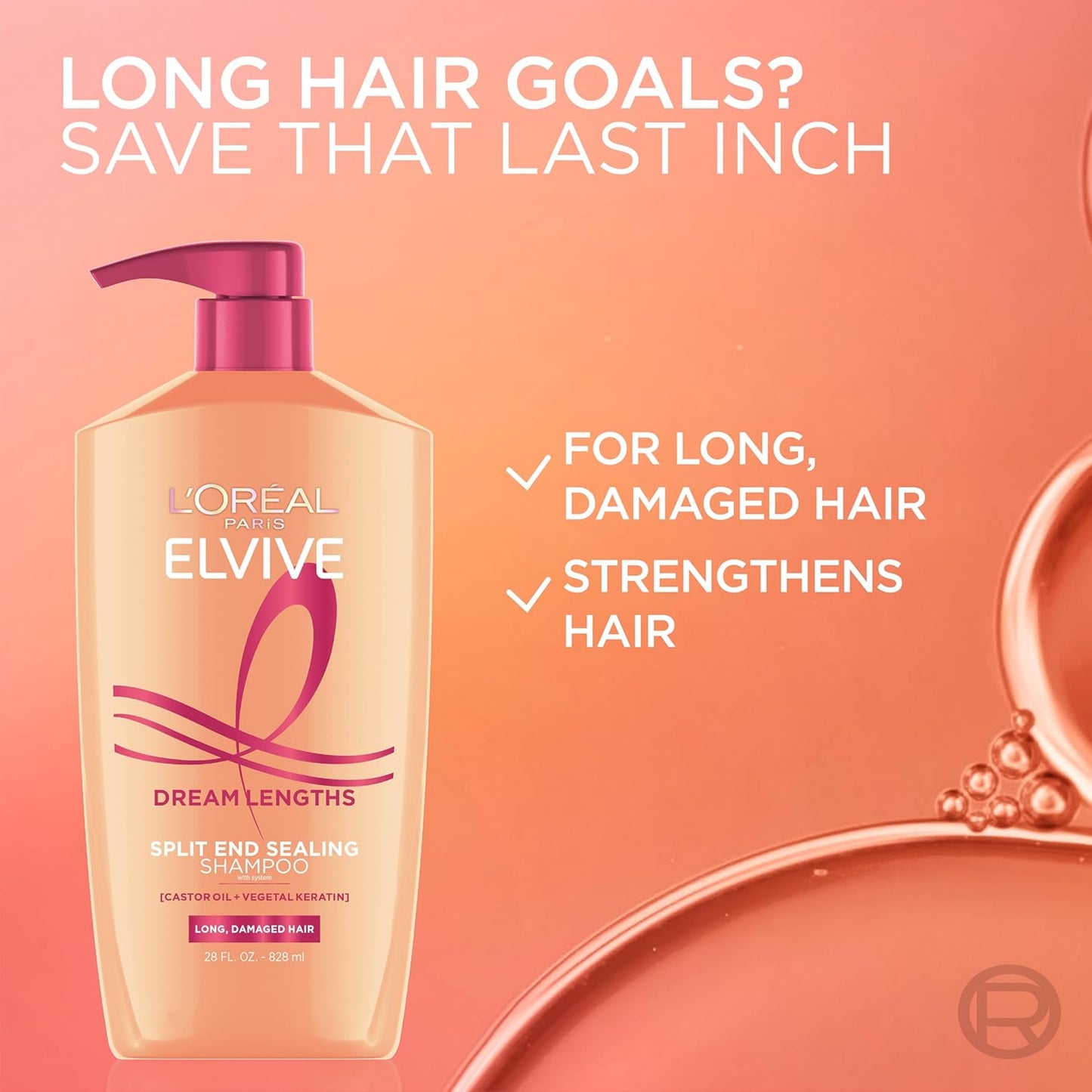 L'Oreal Paris Elvive Dream Lengths Shampoo and Conditioner Kit, Parabe