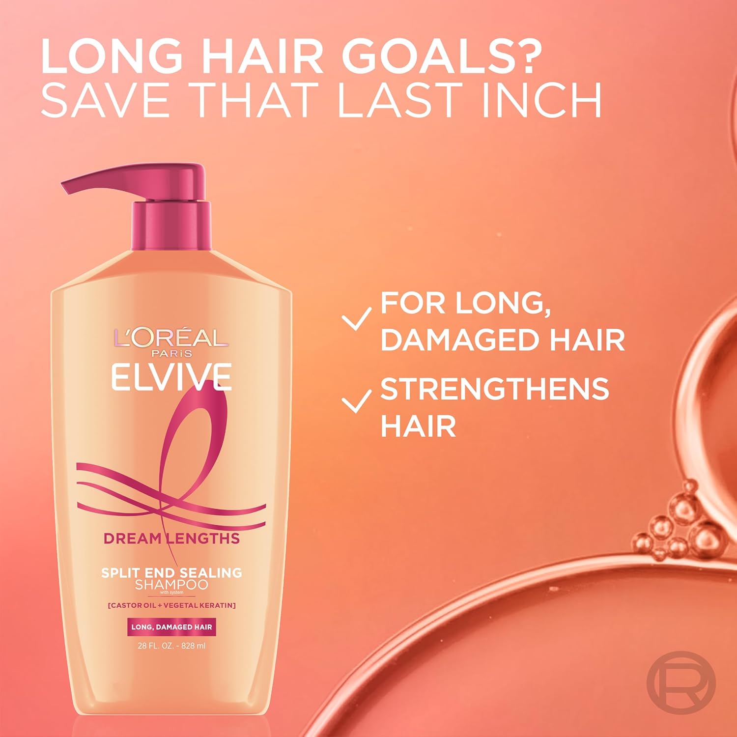 L'Oreal Paris Elvive Dream Lengths Shampoo and Conditioner Kit, Parabe
