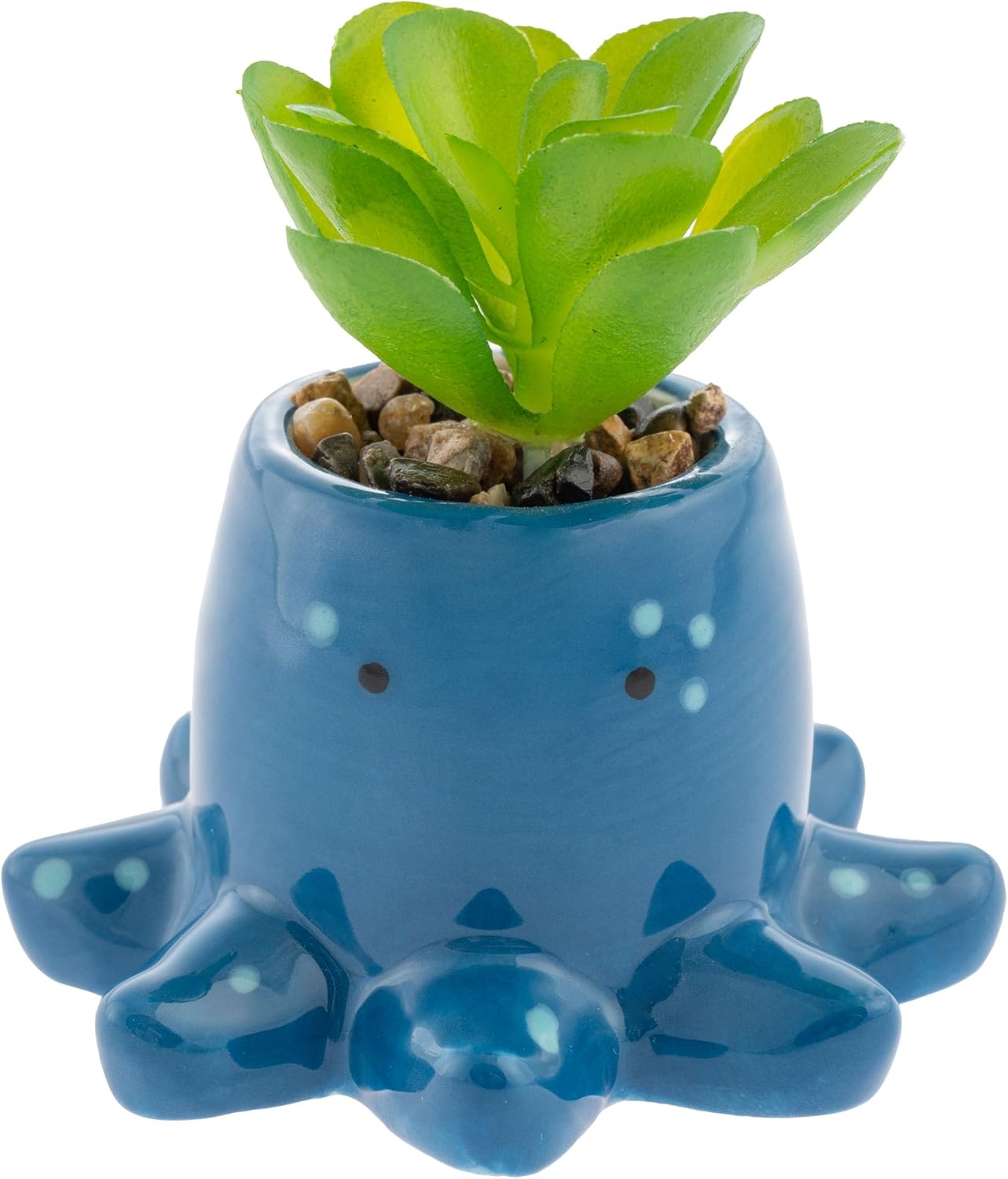 Karma, Shaped Succulent Pot, Artificial Succulents in Ceramic Pot, Fau