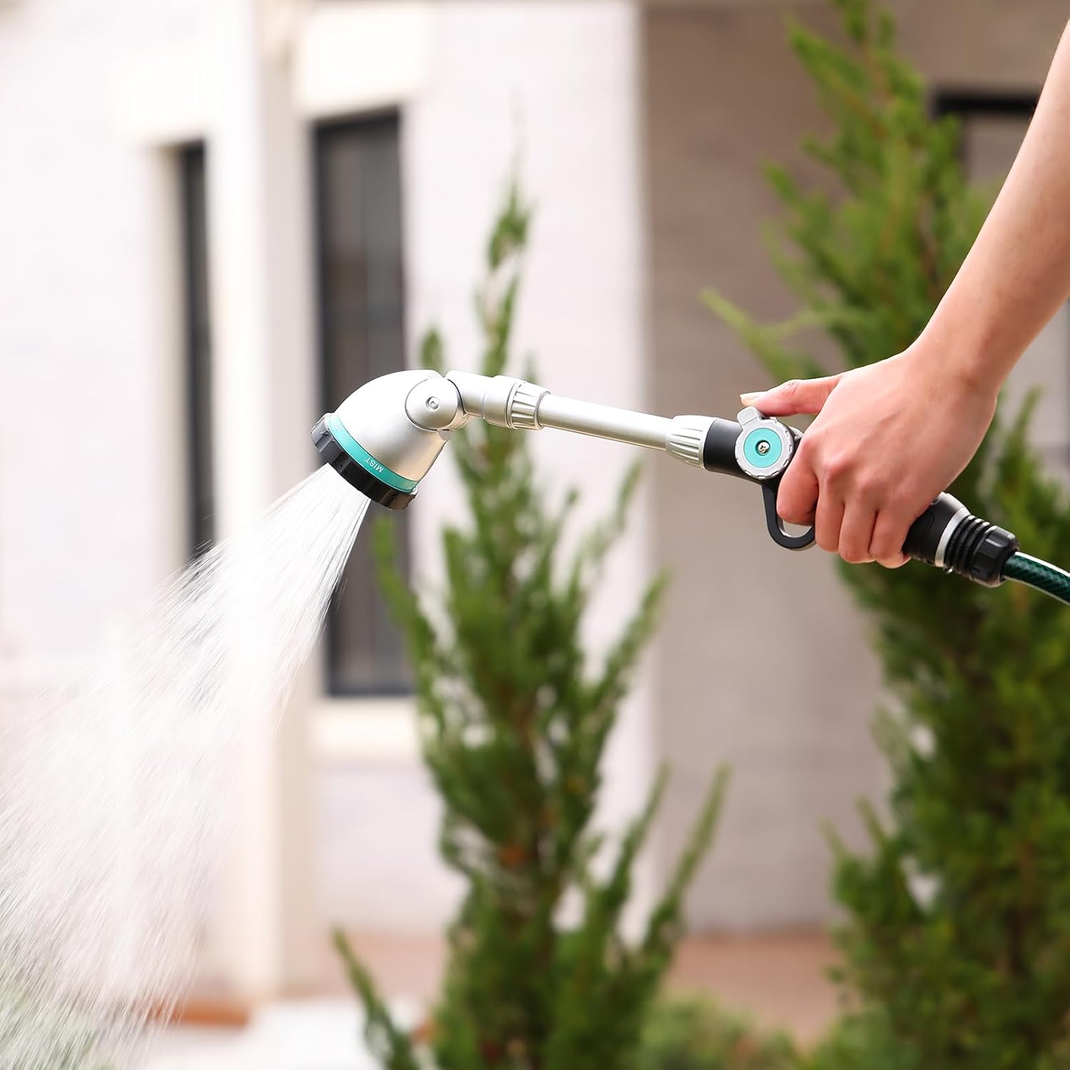 QUOBAS 16 Inch Watering Wand, Heavy Duty Garden Hose Sprayer with 6 Sp