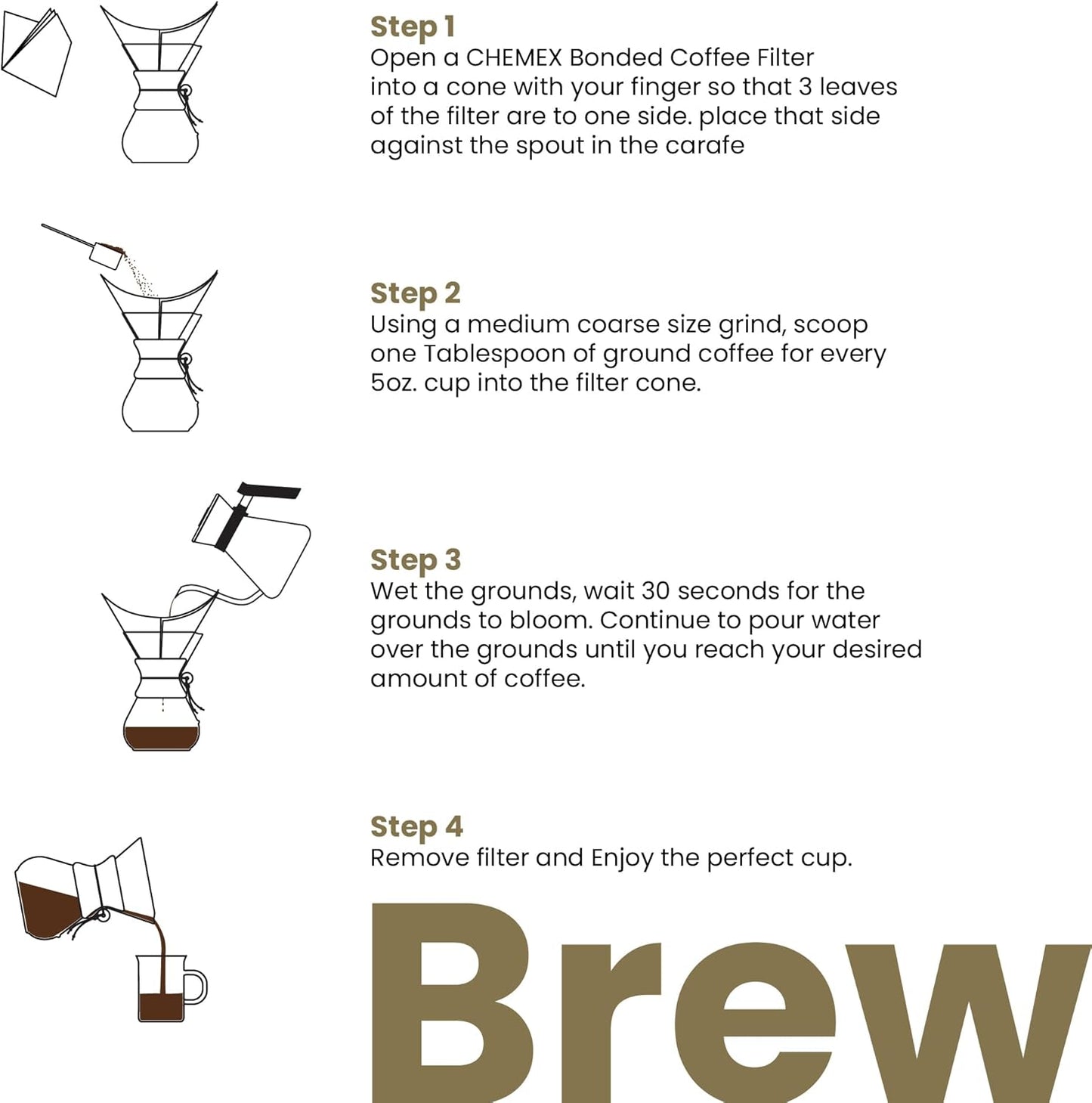 Chemex Bonded Filter - Natural Square - 100 Count (Pack of 2) - Exclus