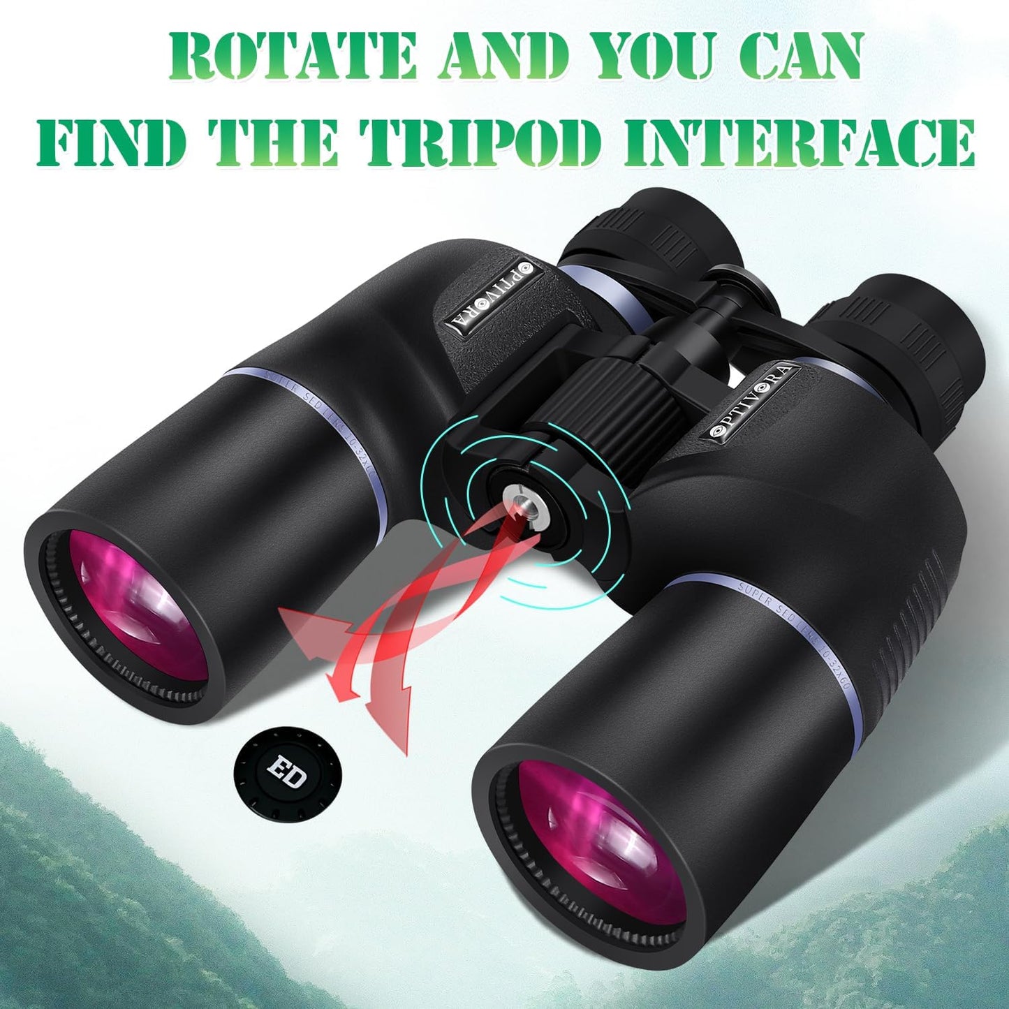10-32x60 Zoom Binoculars for Adults High Powered with BAK4,SMC Lenses,These Long-Range Binoculars for Adults are Perfect for Bird Watching,Hunting,Whale Watching,etc.