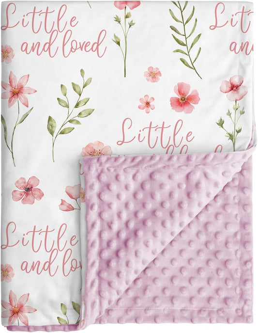 Floral Baby Blankets for Girls - Super Soft Nursery Minky Blanket, New