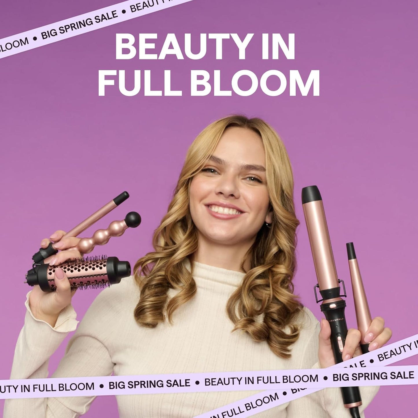 Wavytalk 5 in 1 Curling Wand Set, Multi Curl, Curling Wand Set with Th