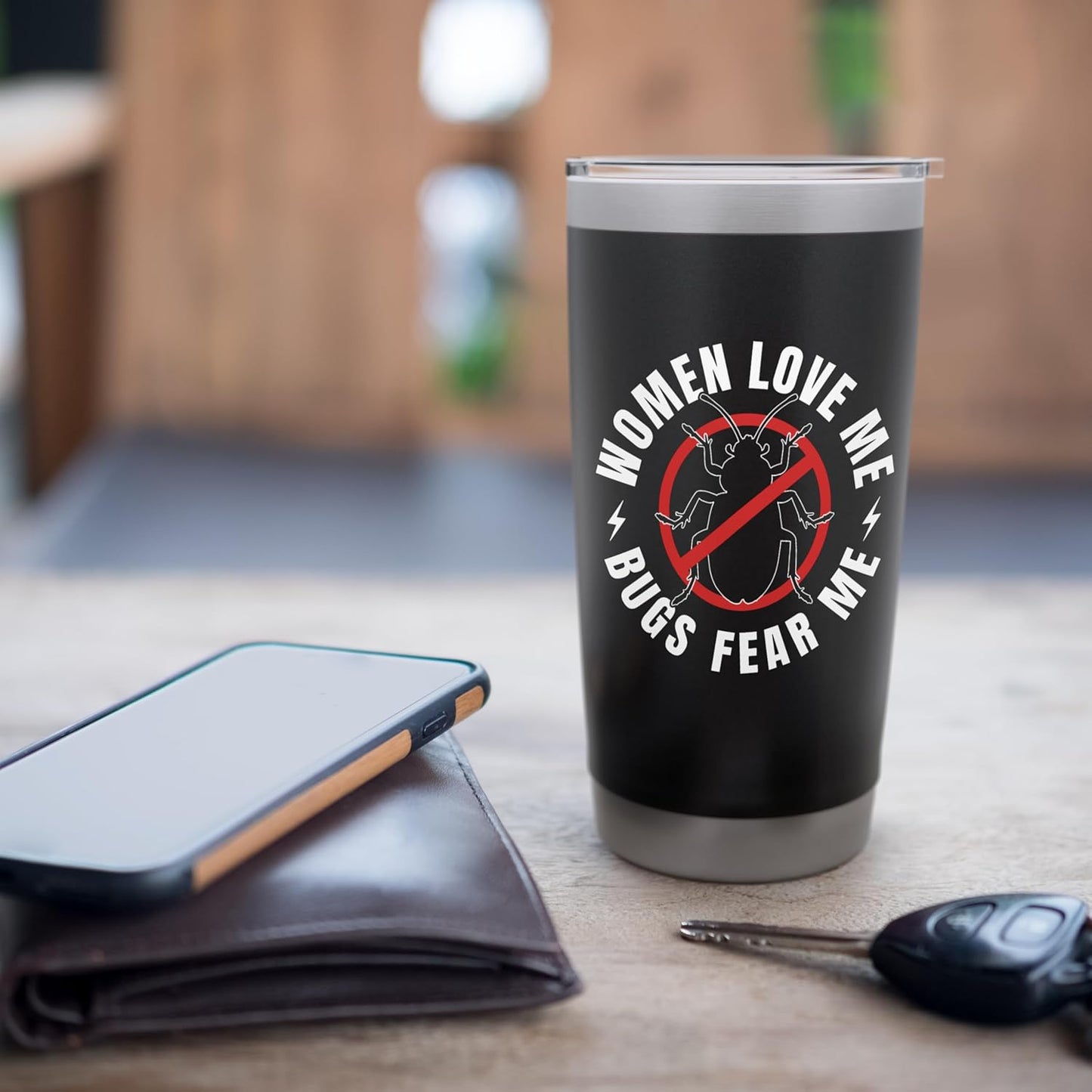 Pest Control Bug Exterminator Funny Bugs Fear Me Stainless Steel Insulated Tumbler