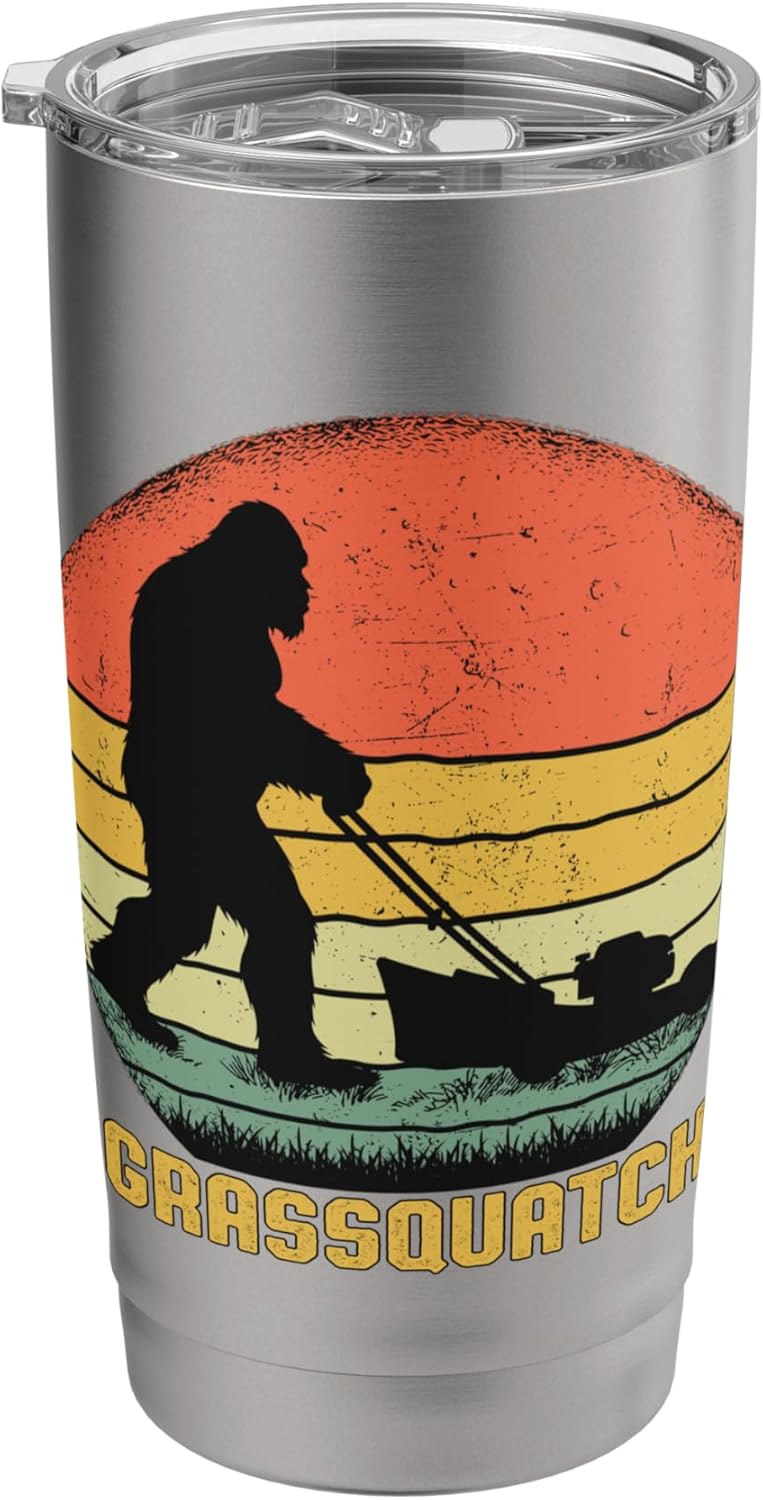 Grassquatch Bigfoot Lawn Mowing Stainless Steel Insulated Tumbler